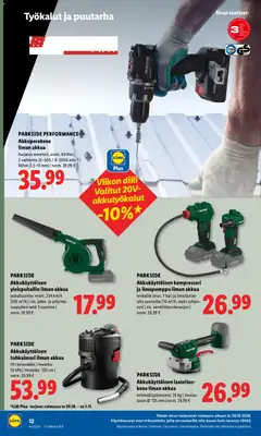 Lidl-mainoslehti voimassa 29/10/2026 alkaen | Sivu: 16 | Tuotteet: Akku, Kompressori