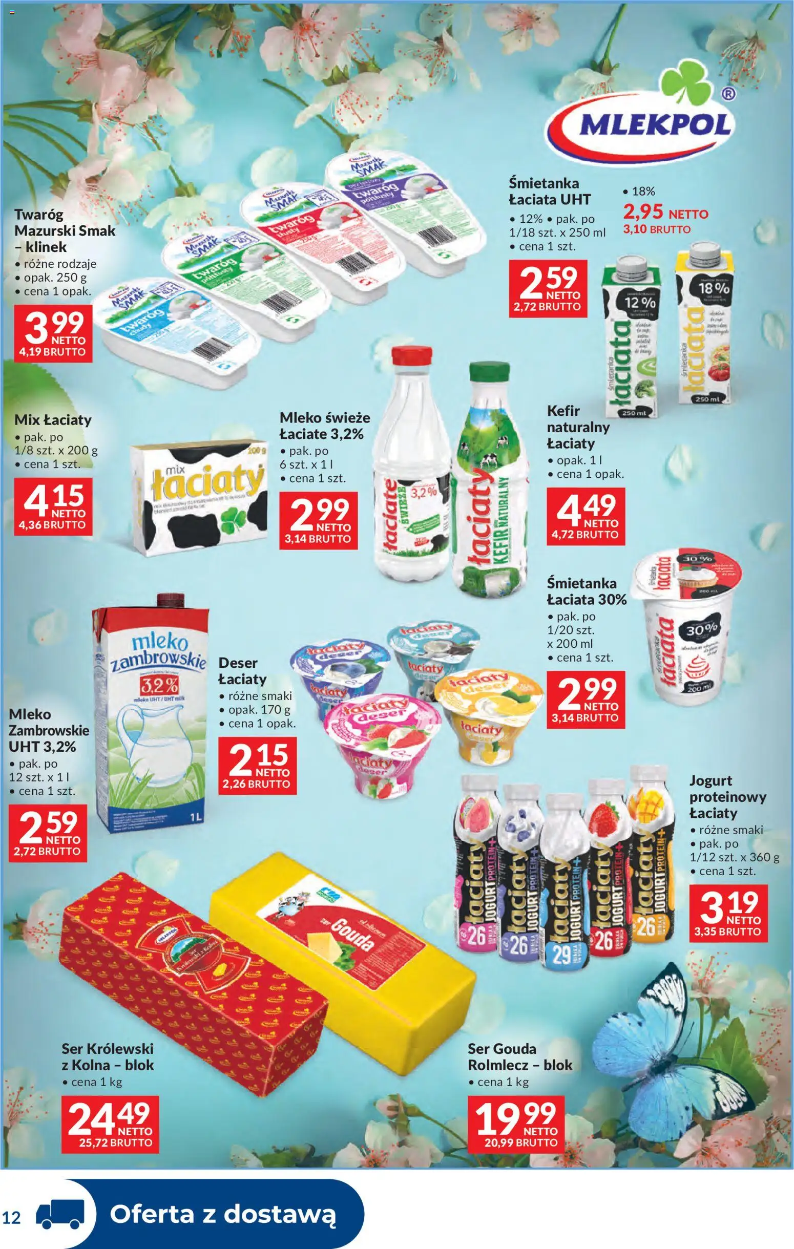 Makro gazetka - Dystrybucja do sklepów od 29.09.2026 | Strona: 12 | Produkty: Mleka, Kefir naturalny, Mleko świeże, Ser gouda