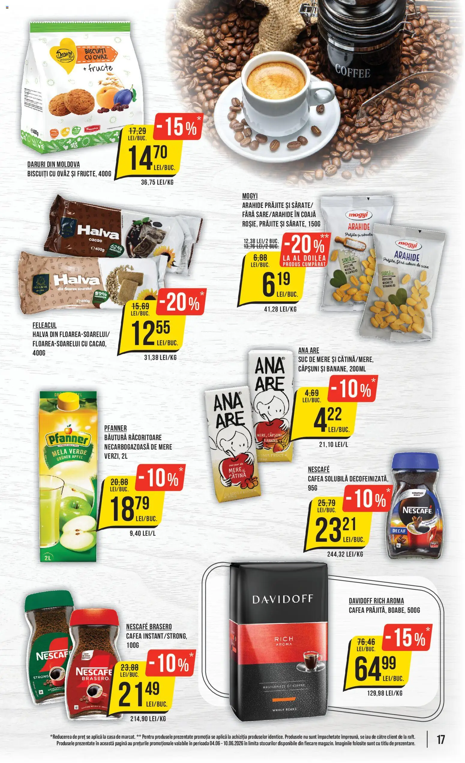 Noul catalog Mega Image – valabil de la 04.06.2026 | Pagină: 17 | Produse: Suc, Mere, Cacao, Bant