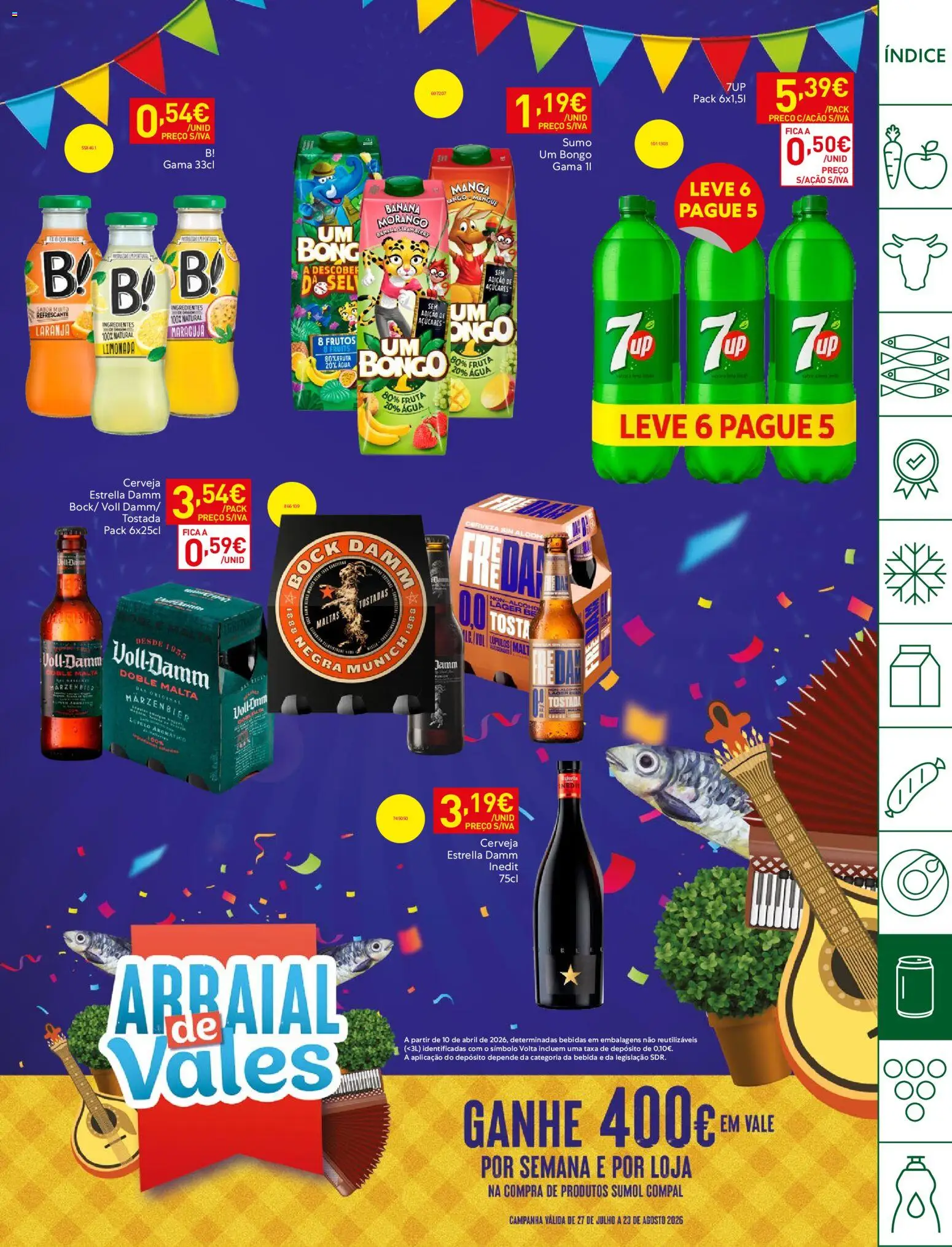 Recheio Horeca │ válido de 04/08/2026 | Página: 23 | Produtos: Agua, Banana, Sumo, Bebida