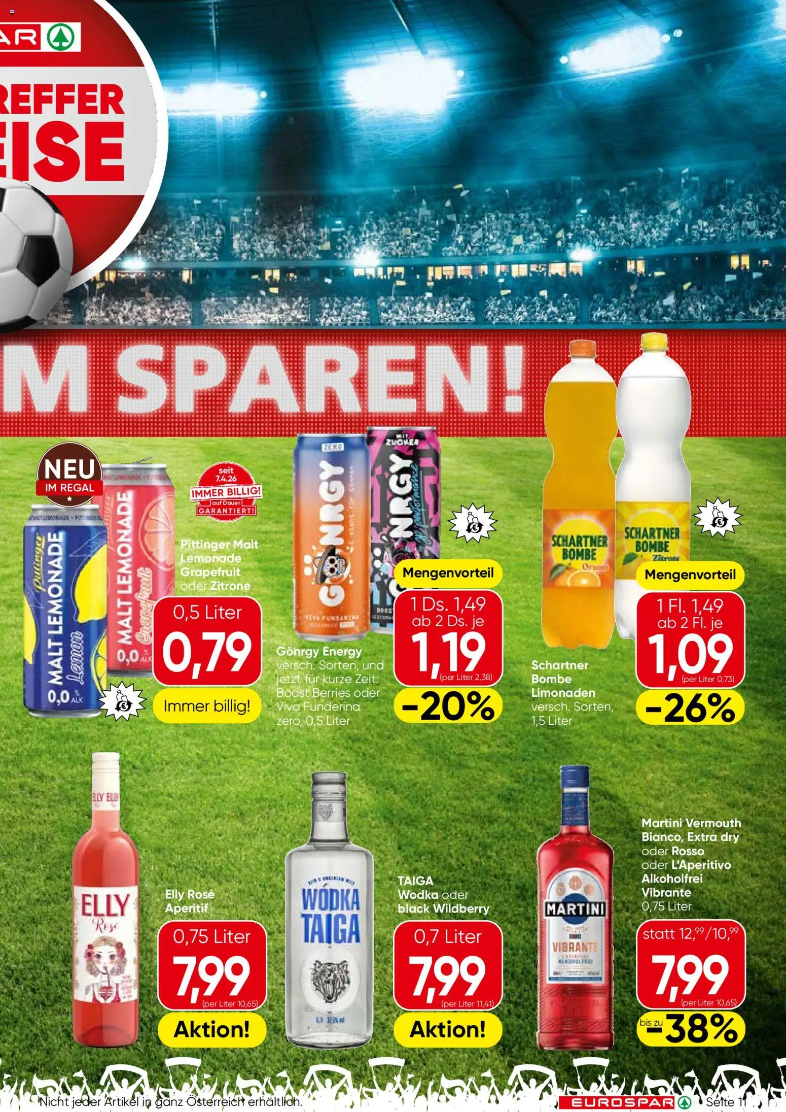 Eurospar Flugblatt gültig ab 18.06.2026 | Seite: 11 | Produkte: Wodka, Grapefruit, Zucker, Regal