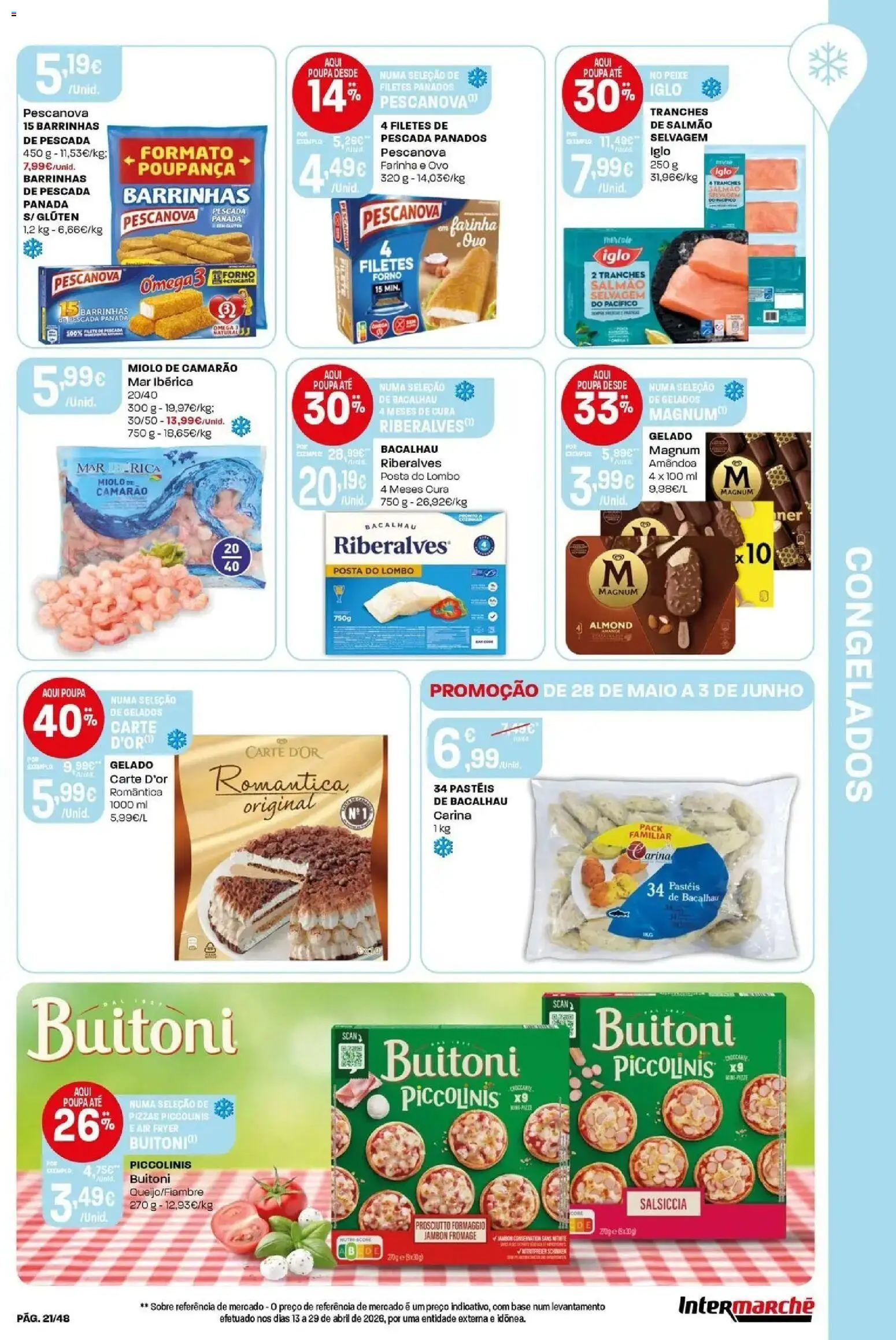 Intermarché - Isto é que são preços BAIXOS! │ válido de 28.05.2026 | Página: 21 | Produtos: Forno, Bacalhau, Salmão, Lombo