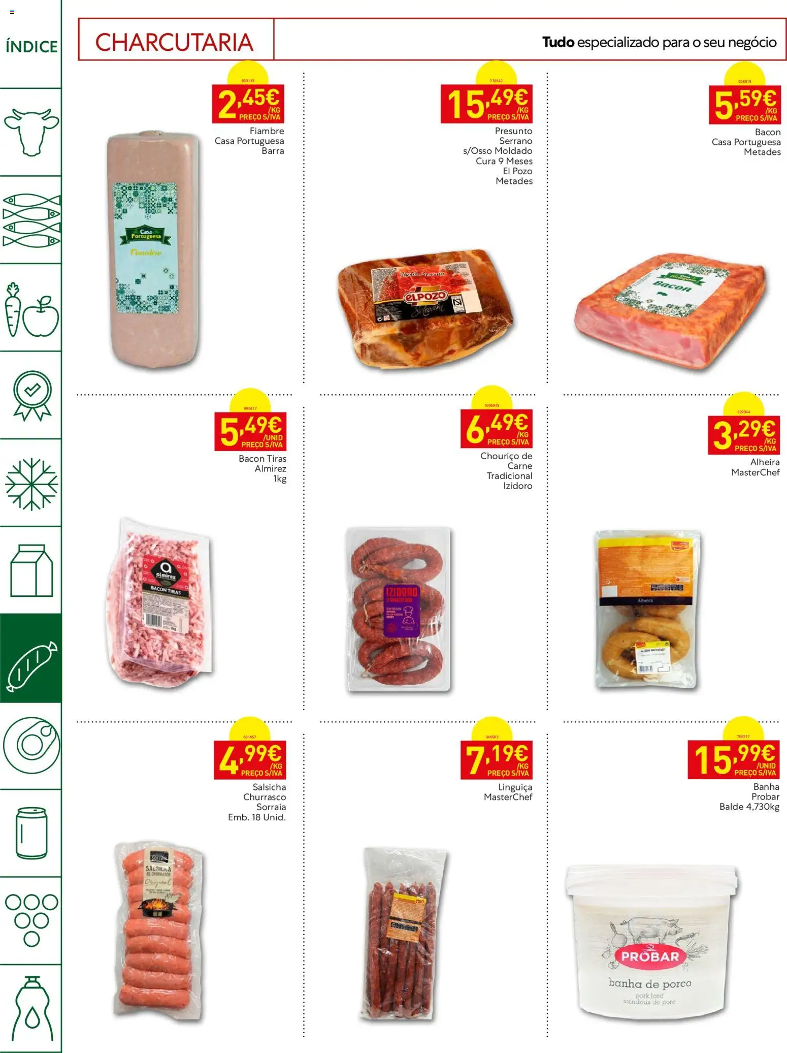 Recheio Horeca │ válido de 08/09/2026 | Página: 18 | Produtos: Fiambre, Salsicha, Linguiça, Chouriço