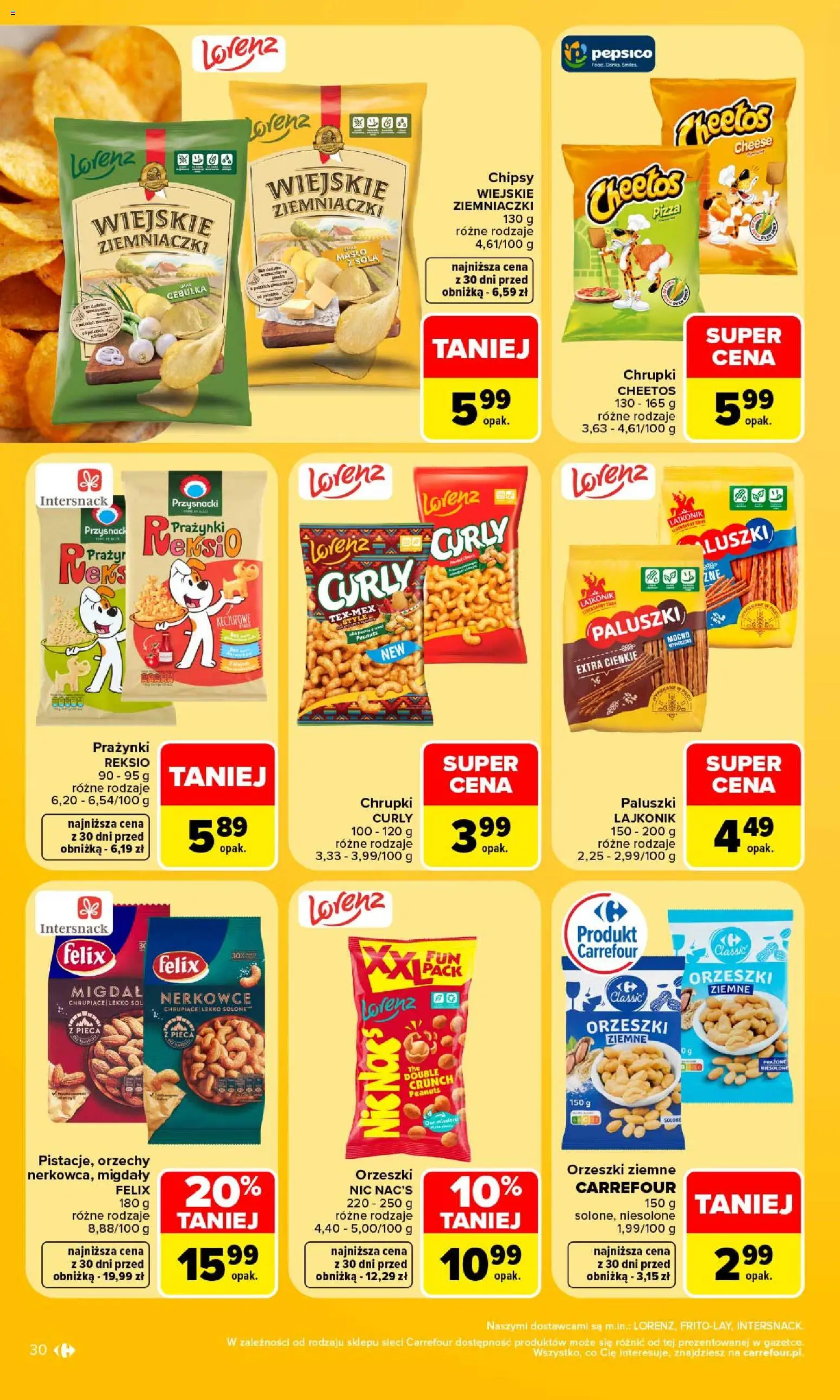 Carrefour gazetka od 24.08.2026 | Strona: 32 | Produkty: Chipsy, Pizza, Orzeszki, Sól