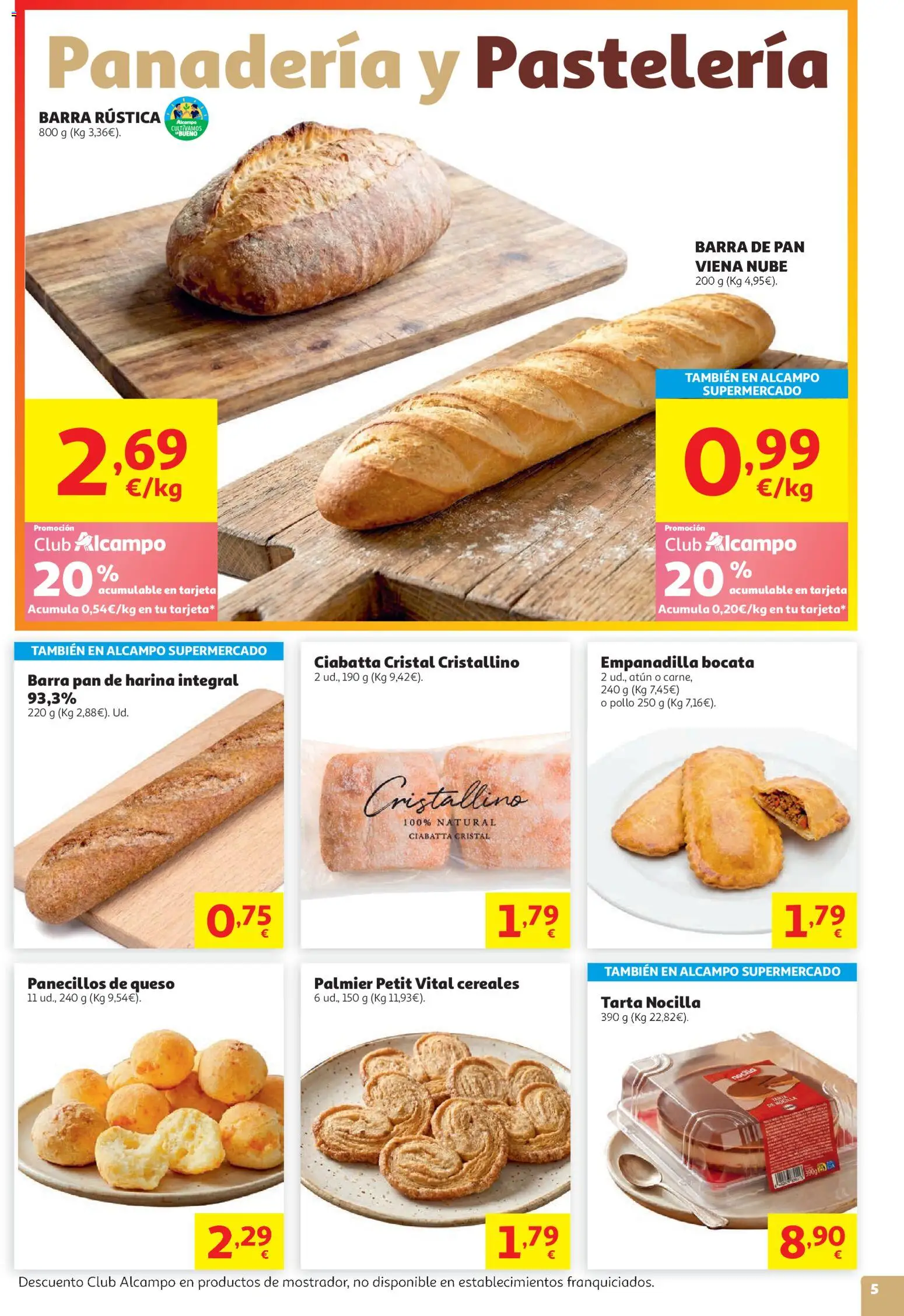 Alcampo HG Unico Mad │ válido desde el 05.05.2026 | Página: 5 | Productos: Μπλοκ, Pan, Cereales, Panadería