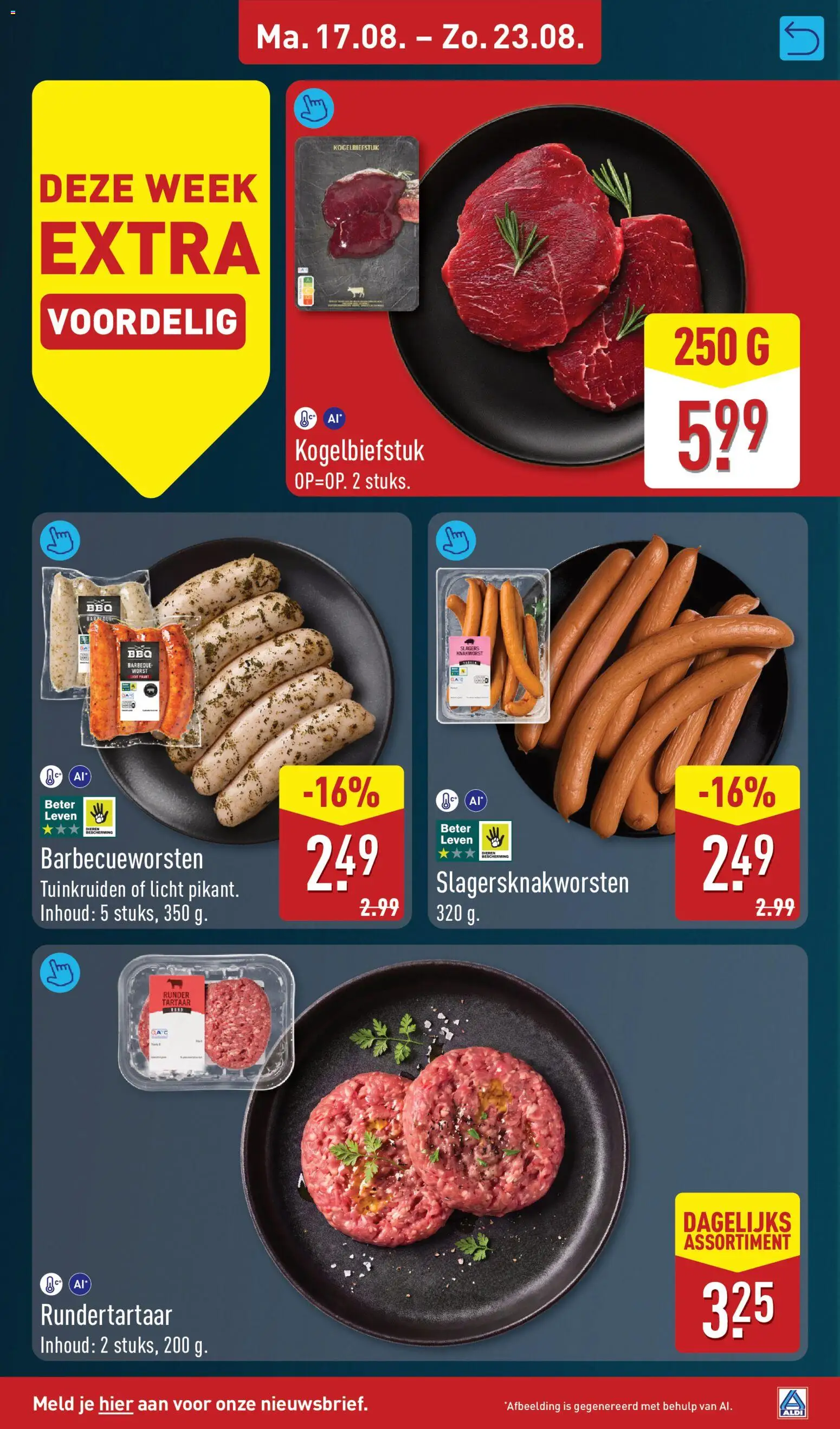 {H1} | Pagina: 9 | Producten: Steak, Worst, Rundertartaar