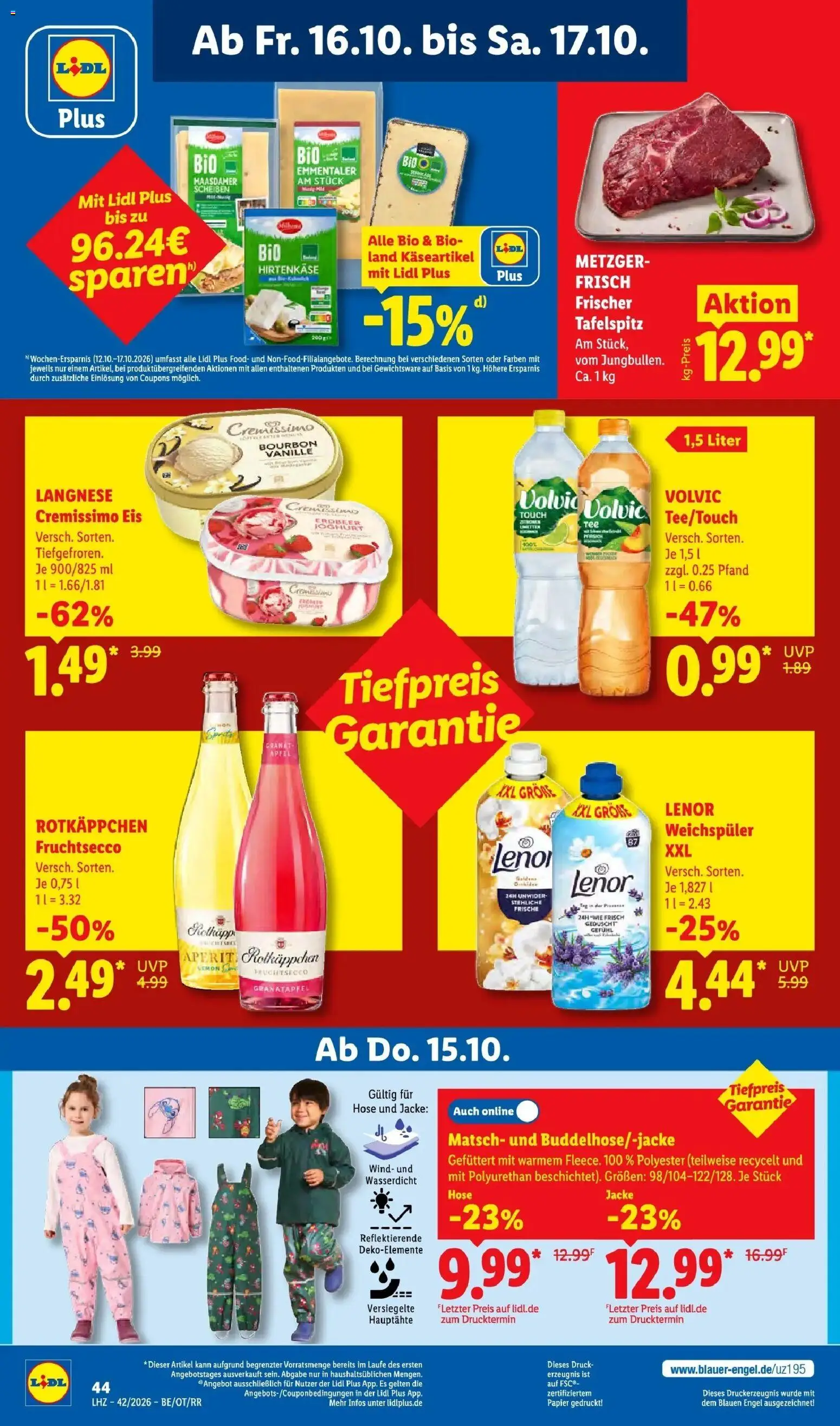 Lidl Prospekt Düsseldorf (ab 12.10.2026) zum Blättern » Angebote | Seite: 72 | Produkte: Tafelspitz, Langnese cremissimo, Fruchtsecco, Rotkäppchen