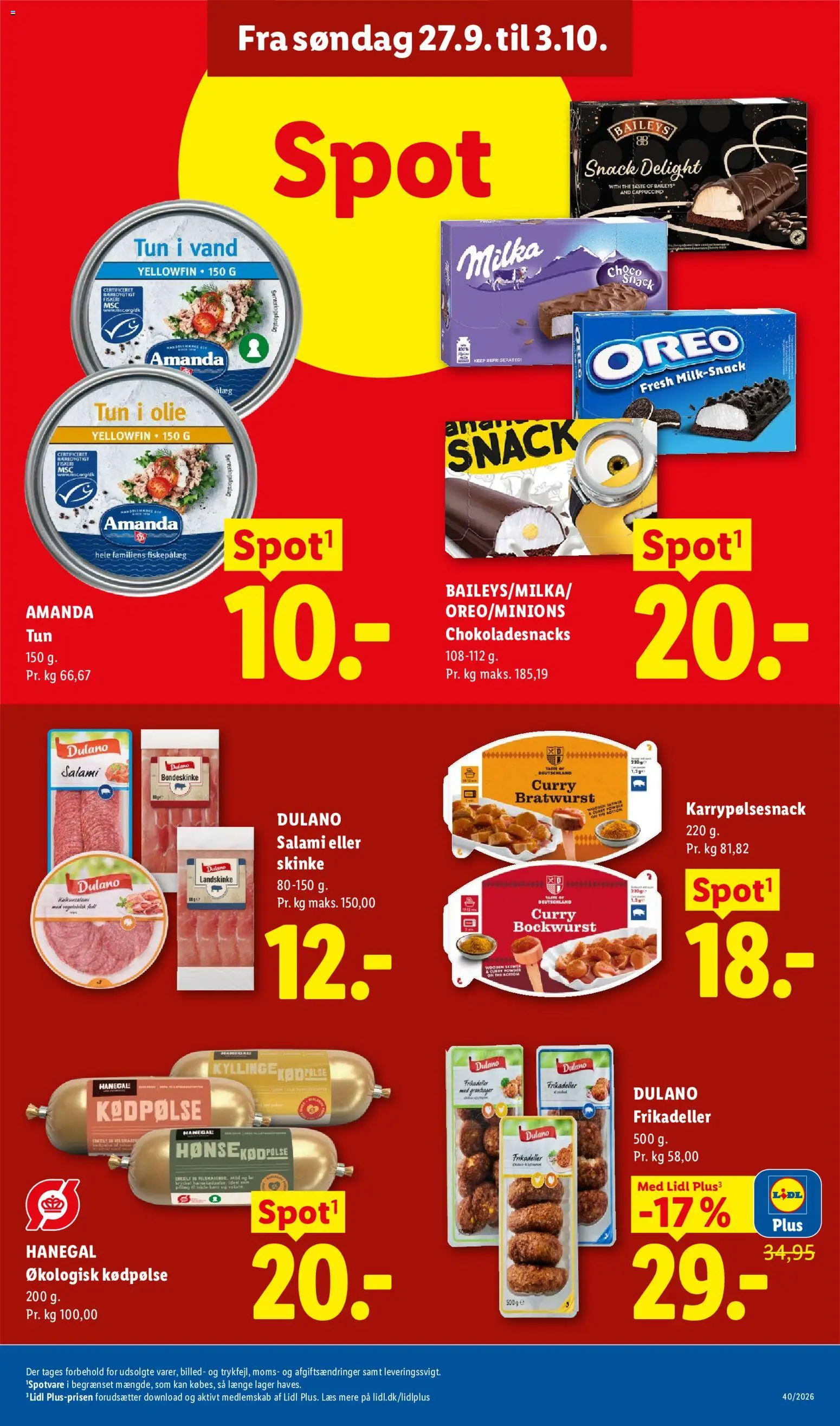 Lidl tilbudsavis – gyldig fra 27/09/2026 | Side: 9 | Produkter: Olie, Tun, Is, Søm