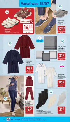 UP2FASHION® Badjas, verschillende varianten, maat S/M of L/XL - Voorbeeld van een folder van Aldi, geldig van 13/07/2026 | Pagina: 18 | Producten: Badjas, Slippers