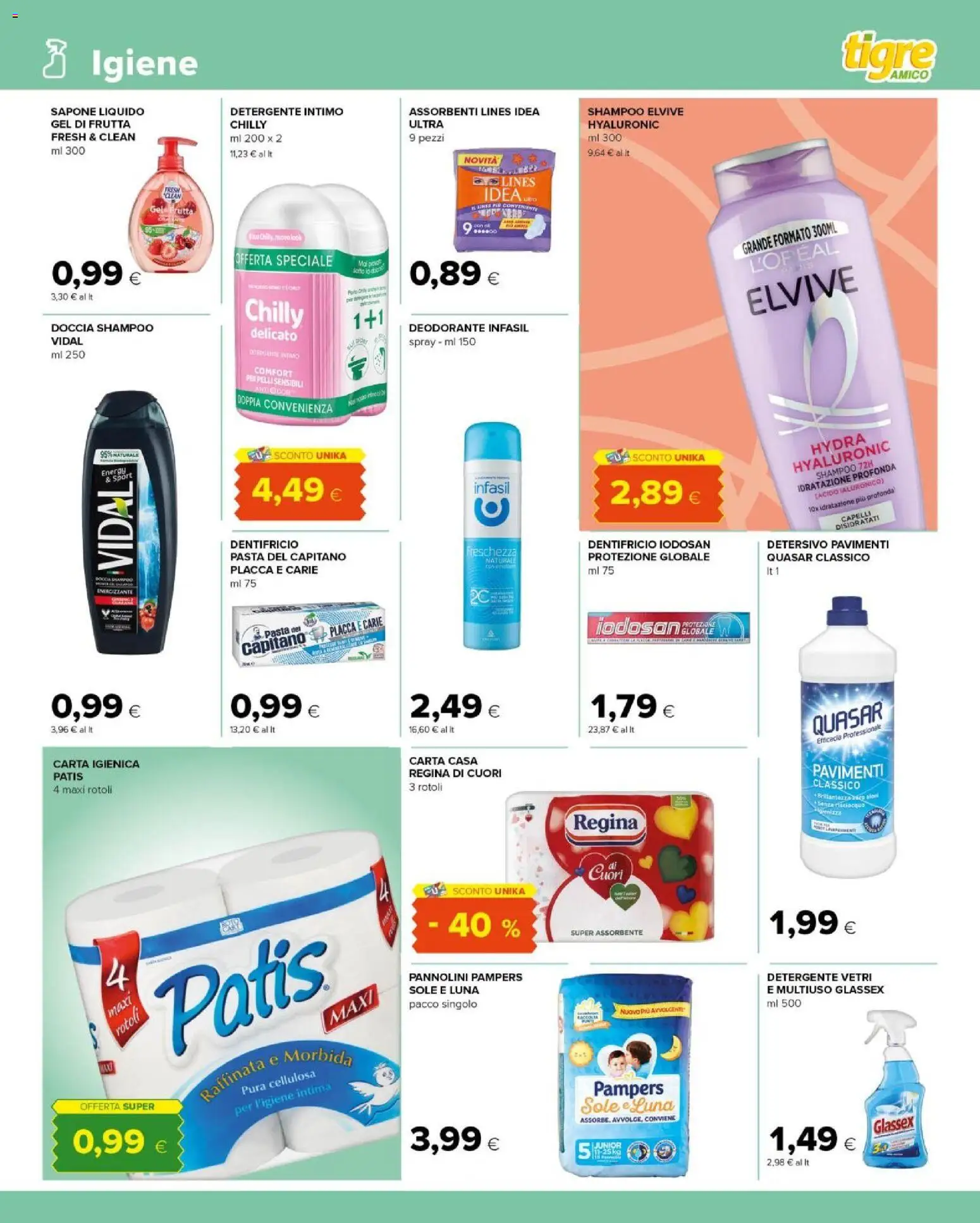 Volantino Tigre del 29/07/2026 | Pagina: 11 | Prodotti: Pannolini, Sapone, Detergente, Intimo