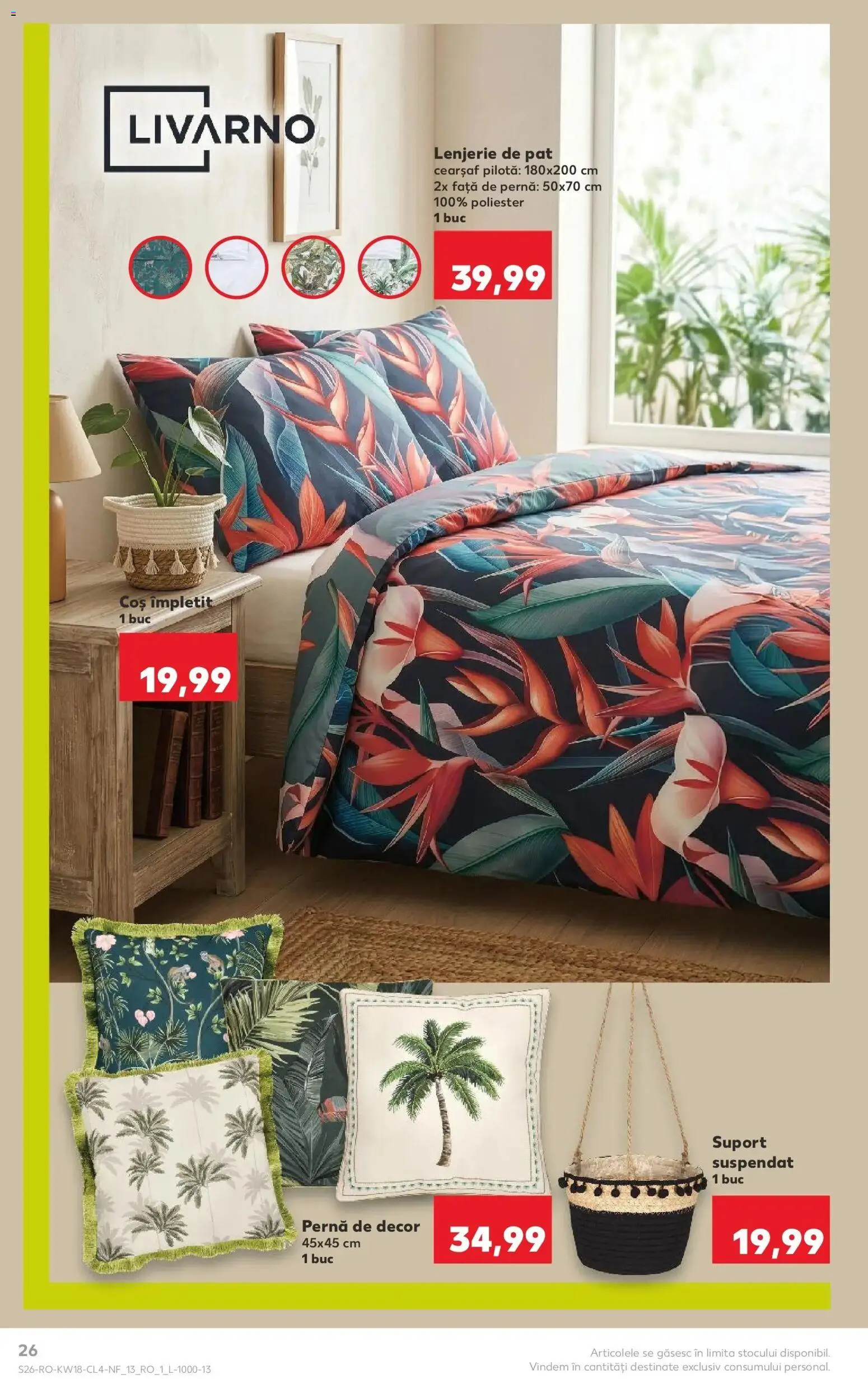 Noul catalog Kaufland – valabil de la 29.04.2026 | Pagină: 26 | Produse: Pat, Lenjerie de pat, Pilotă, Coș
