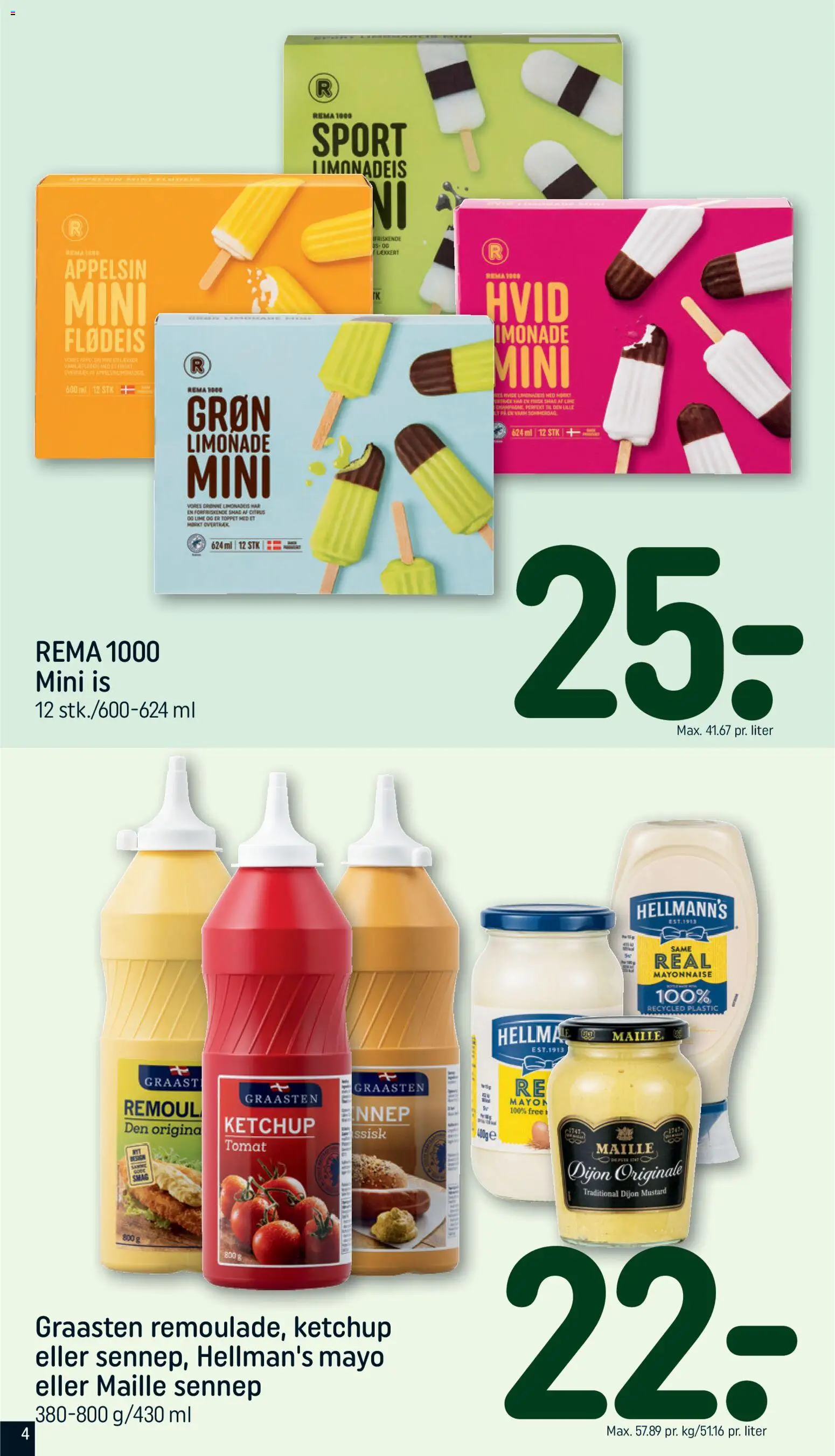 Rema 1000 tilbudsavis – gyldig fra 02/08/2026 | Side: 4 | Produkter: Ketchup, Flødeis, Sennep, Is
