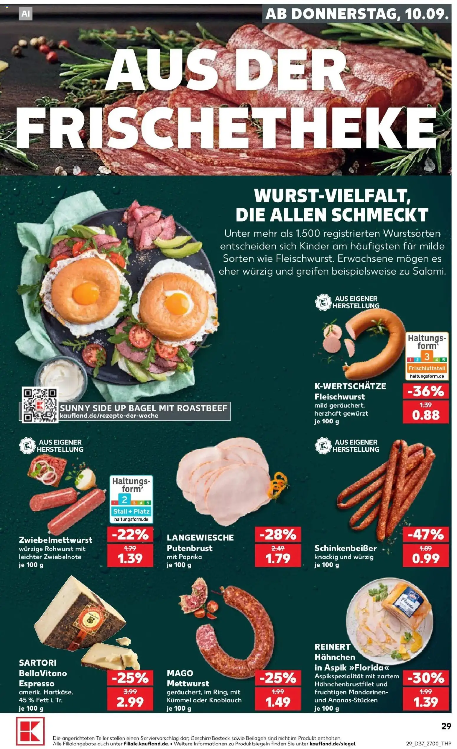 Prospekt Kaufland ab 07.09.2026 » Angebote Online zum Blättern | Seite: 38 | Produkte: Beilagen, Putenbrust, Hahnchen, Mandarinen