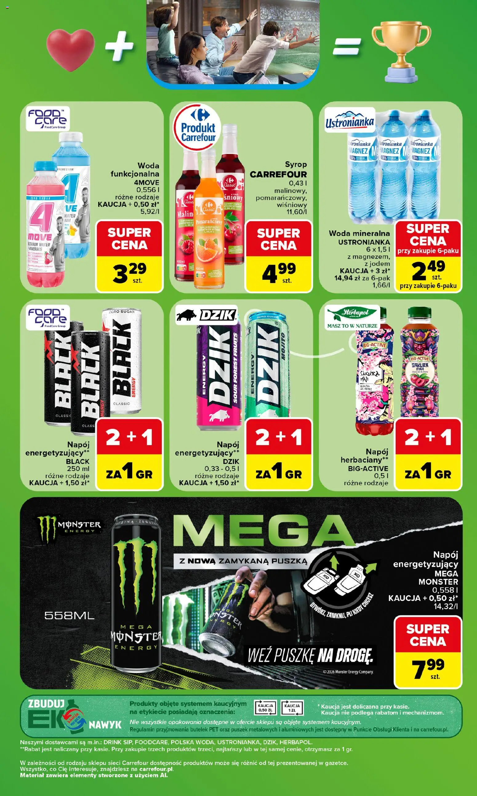 Carrefour gazetka - Zakupowa taktyka kibica od 13.07.2026 | Strona: 3 | Produkty: Syrop, Woda