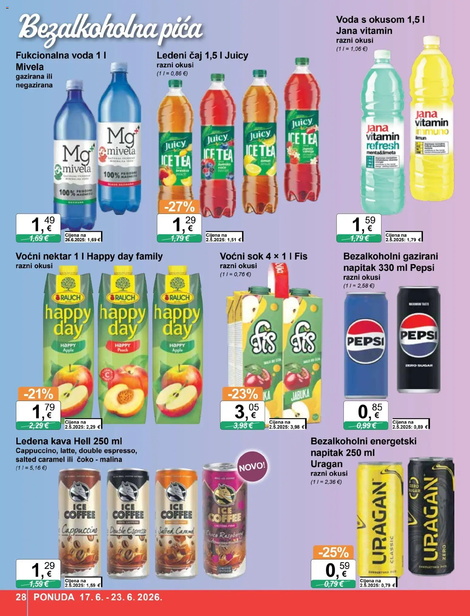 KTC katalog | vrijedi od 17.06.2026 | Stranica: 28 | Proizvodi: Hell, Pica, Ledena kava, Voda