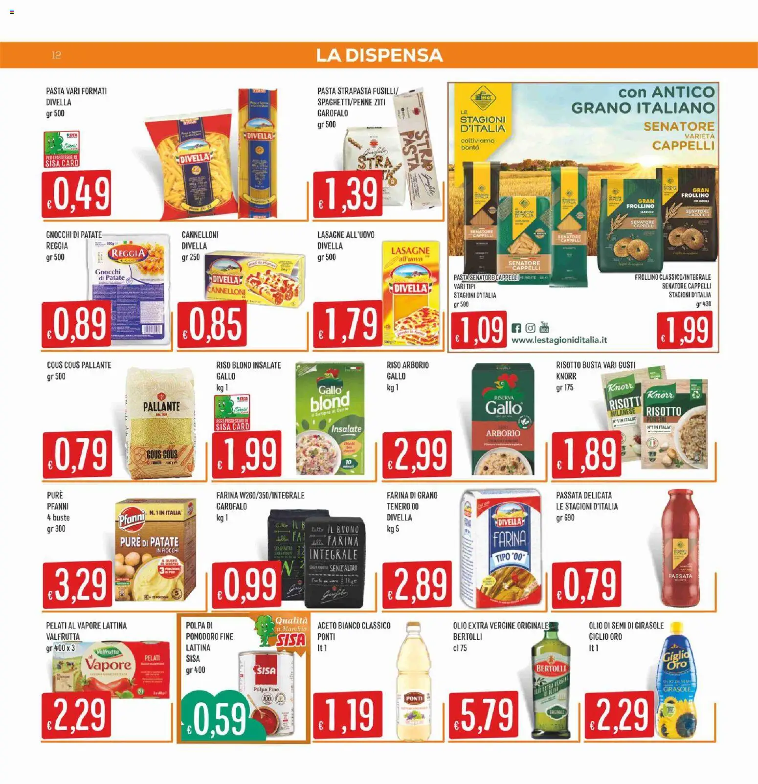 Volantino SISA del 25/06/2026 | Pagina: 12 | Prodotti: Riso, Patate, Cous cous, Olio di semi di girasole