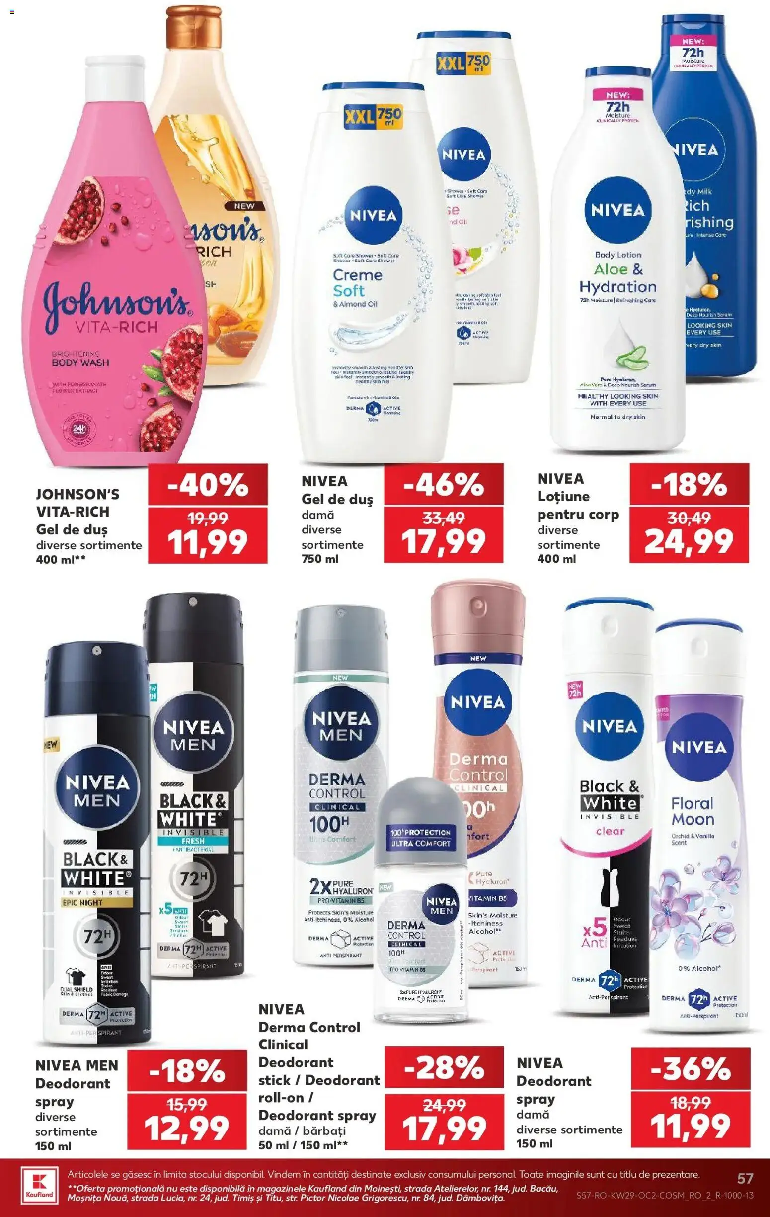Noul catalog Kaufland – valabil de la 15.07.2026 | Pagină: 57 | Produse: Body, Active, Gel de duș, Antiperspirant