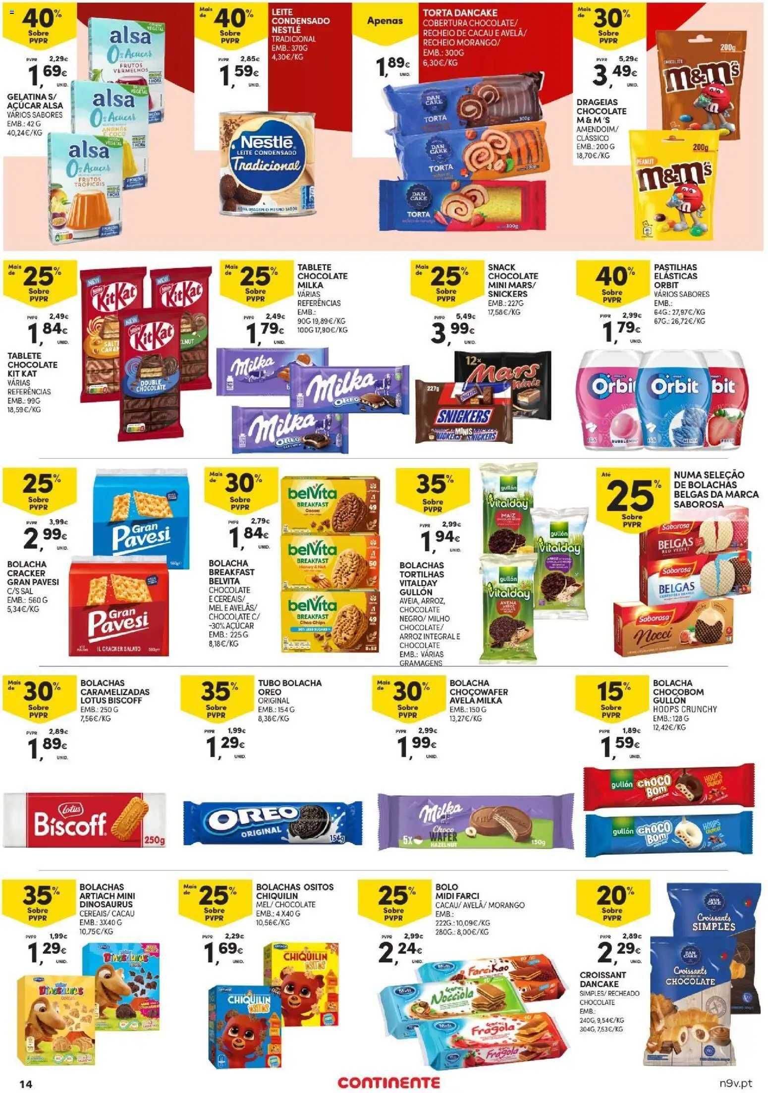 Continente Açores │ válido de 20/08/2026 | Página: 14 | Produtos: Bolo, Tortilhas, Ananás, Torta