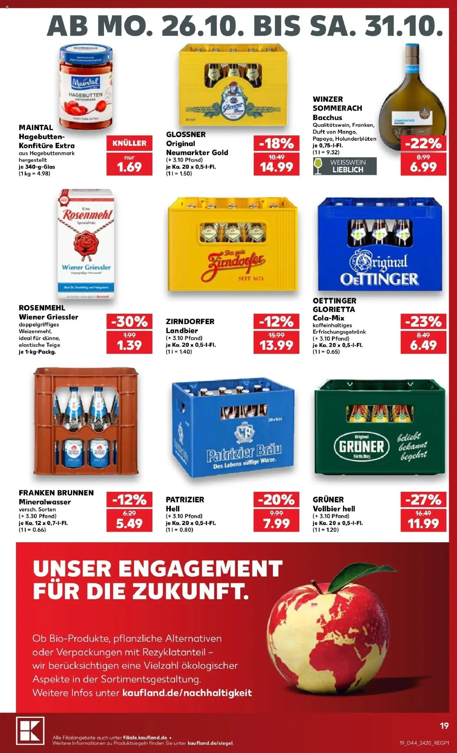 Prospekt Kaufland ab 26.10.2026 » Angebote Online zum Blättern | Seite: 23 | Produkte: Weißwein, Duft, Oettinger, Mineralwasser