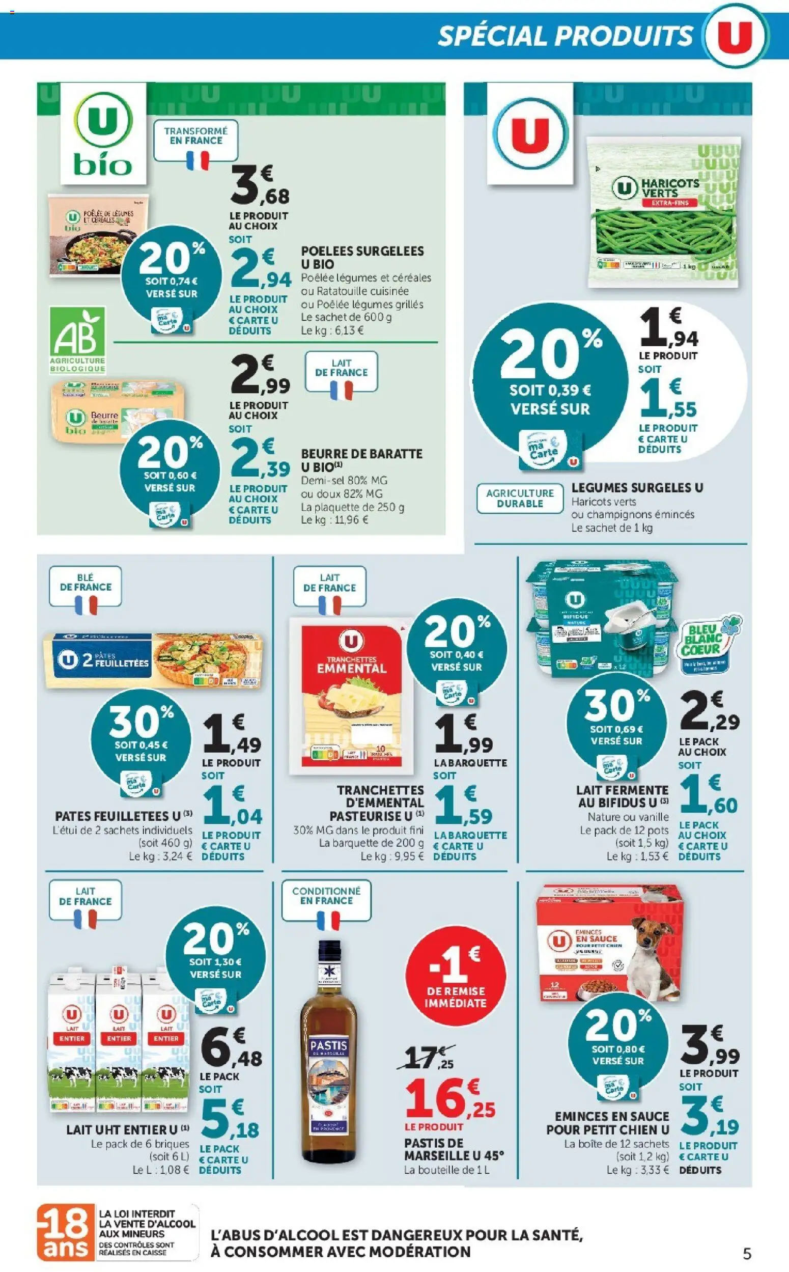 {H1} | Page: 5 | Produits: Ratatouille, Pastis, Champignons, Briques