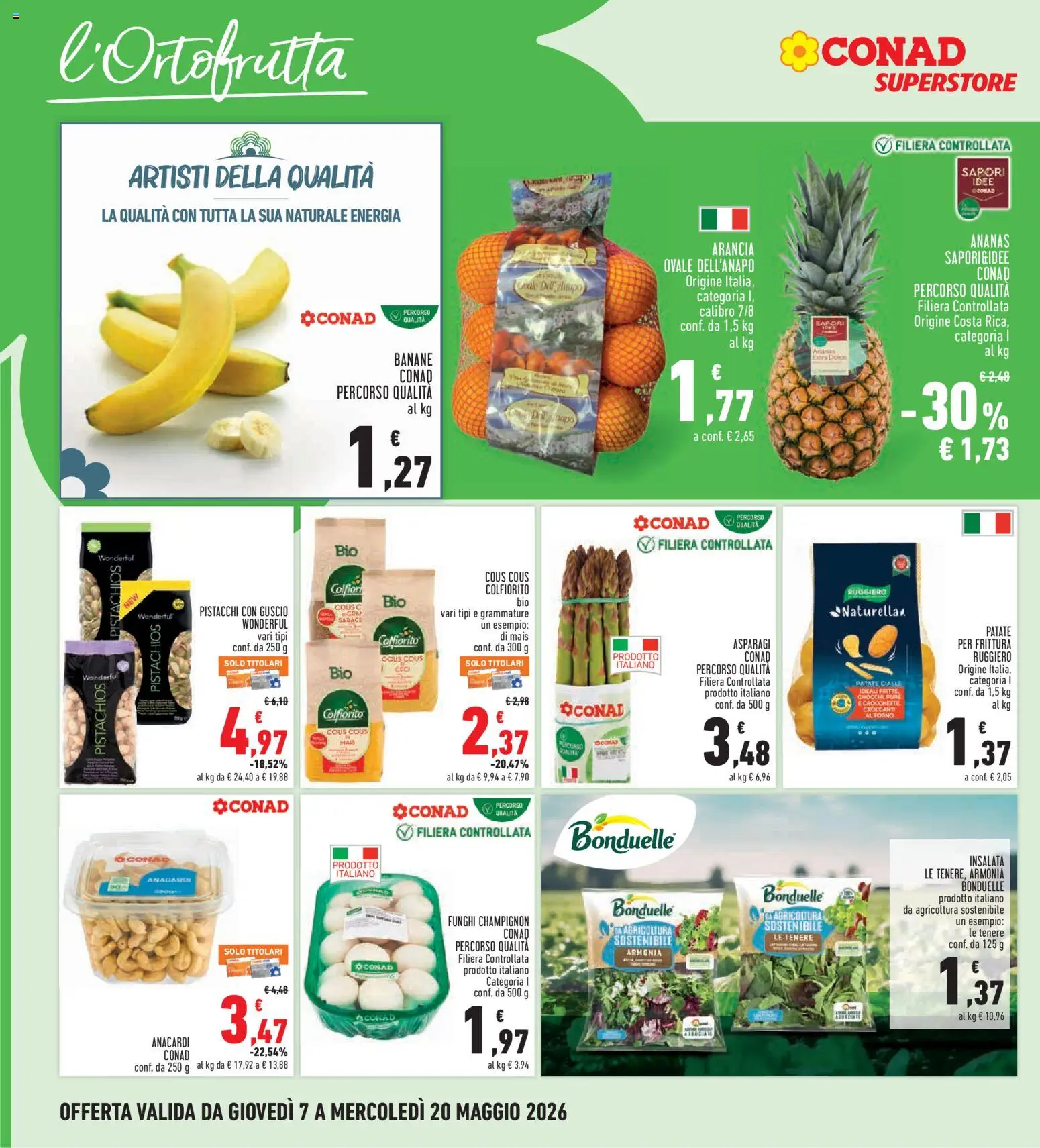 Volantino Conad del 07.05.2026 | Pagina: 8 | Prodotti: Insalata, Anacardi, Crocchette, Cous cous