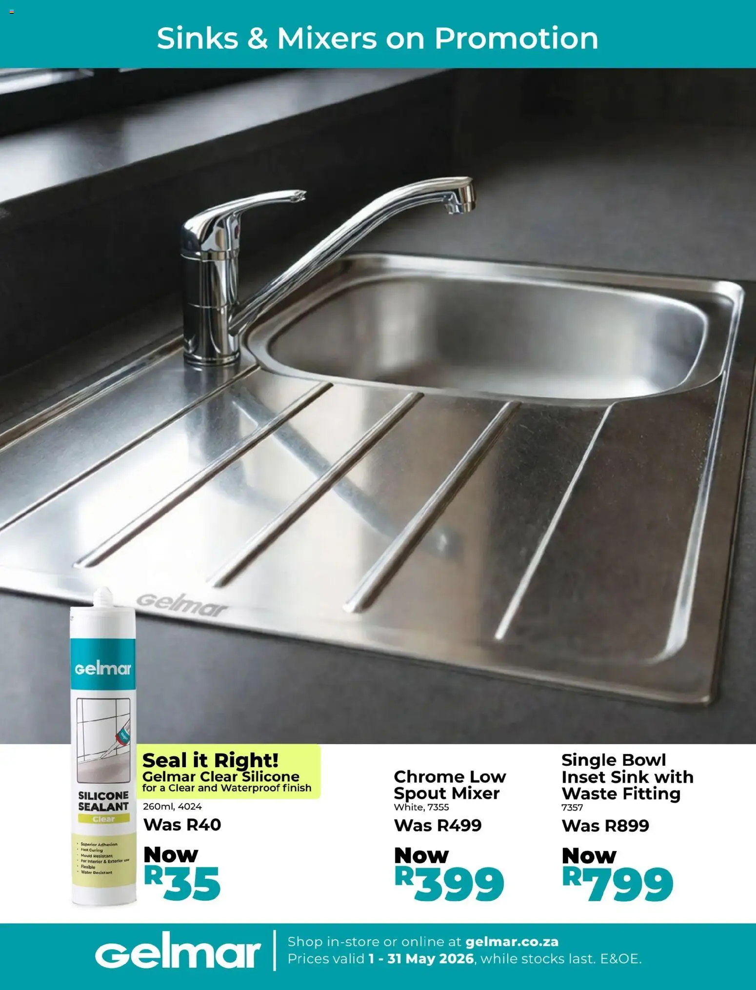 New Gelmar catalogue – valid from 01.05.2026 | Page: 2 | Products: Bowl, Sink, Silicone, Water