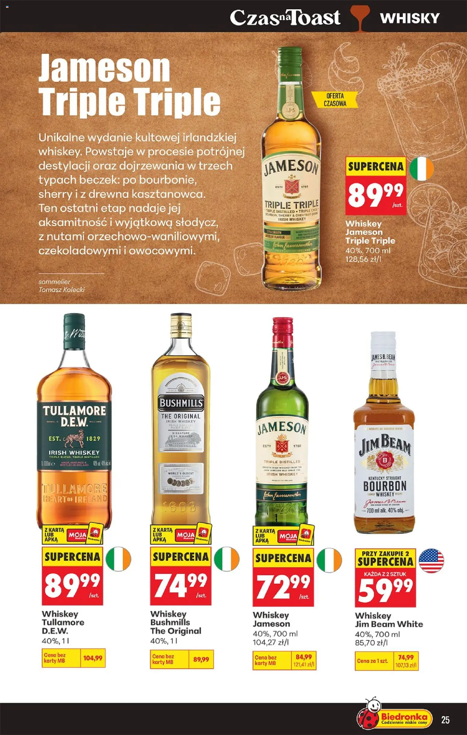 Biedronka Polsko leták - Czas na toast od 05.10.2026 | Strana: 25 | Produkty: Whiskey, Jim Beam, Bourbon, Whisky