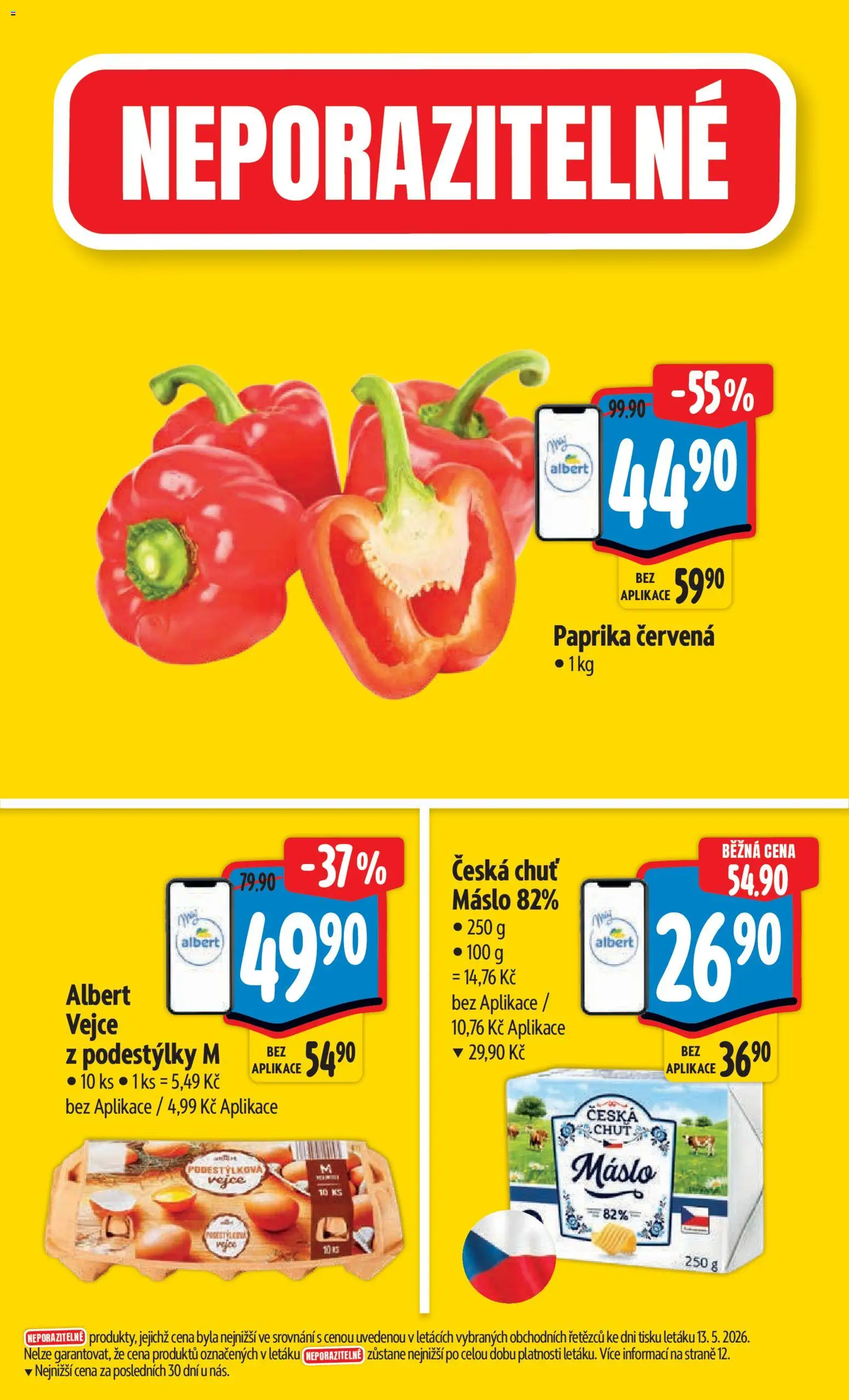 Albert leták - Hypermarket od 20.05.2026 | Strana: 3 | Produkty: Máslo, Vejce, Paprika, Paprika červená