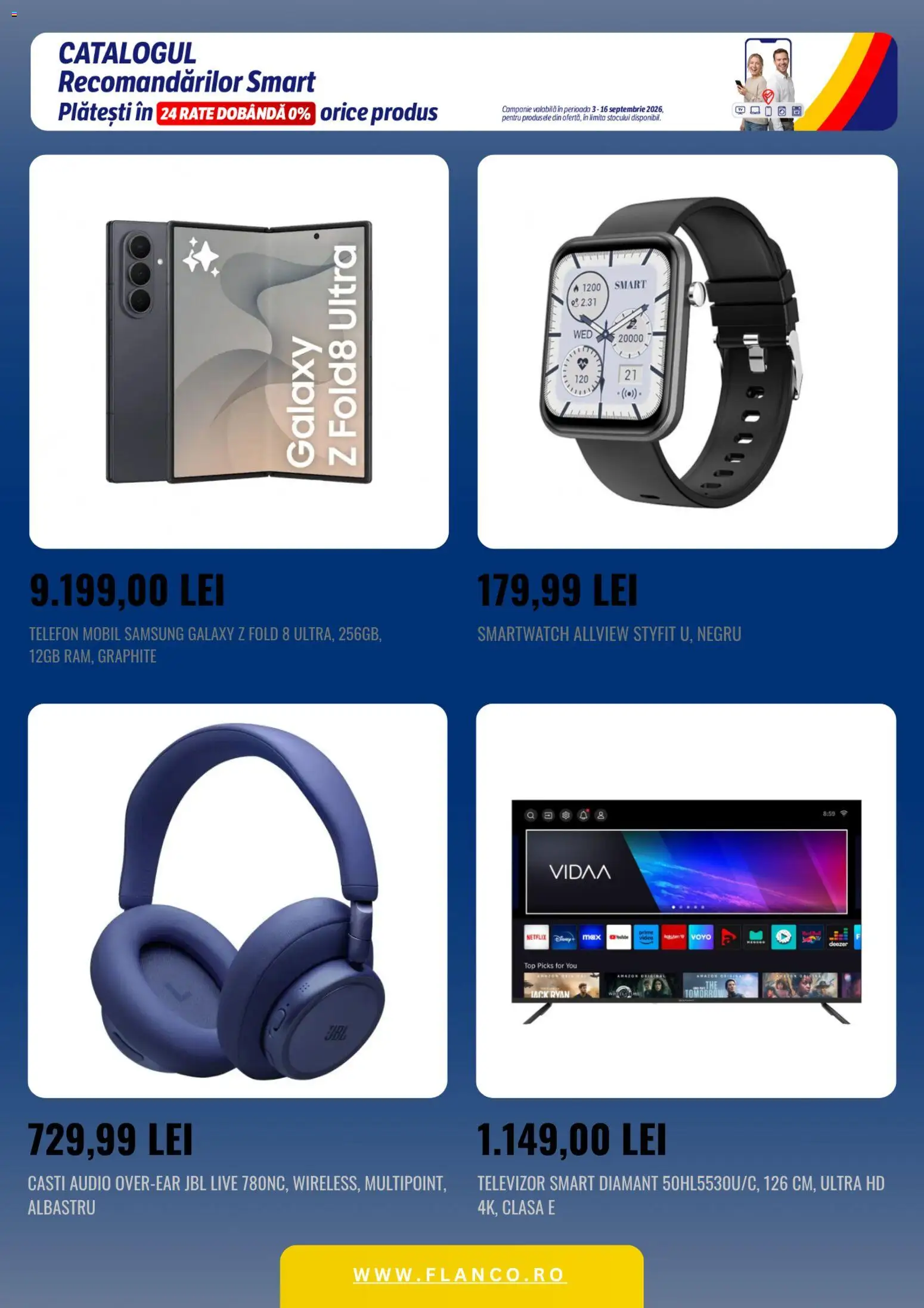 Noul catalog Flanco – valabil de la 03.09.2026 | Pagină: 4 | Produse: Telefon, Audio, Căști, Top