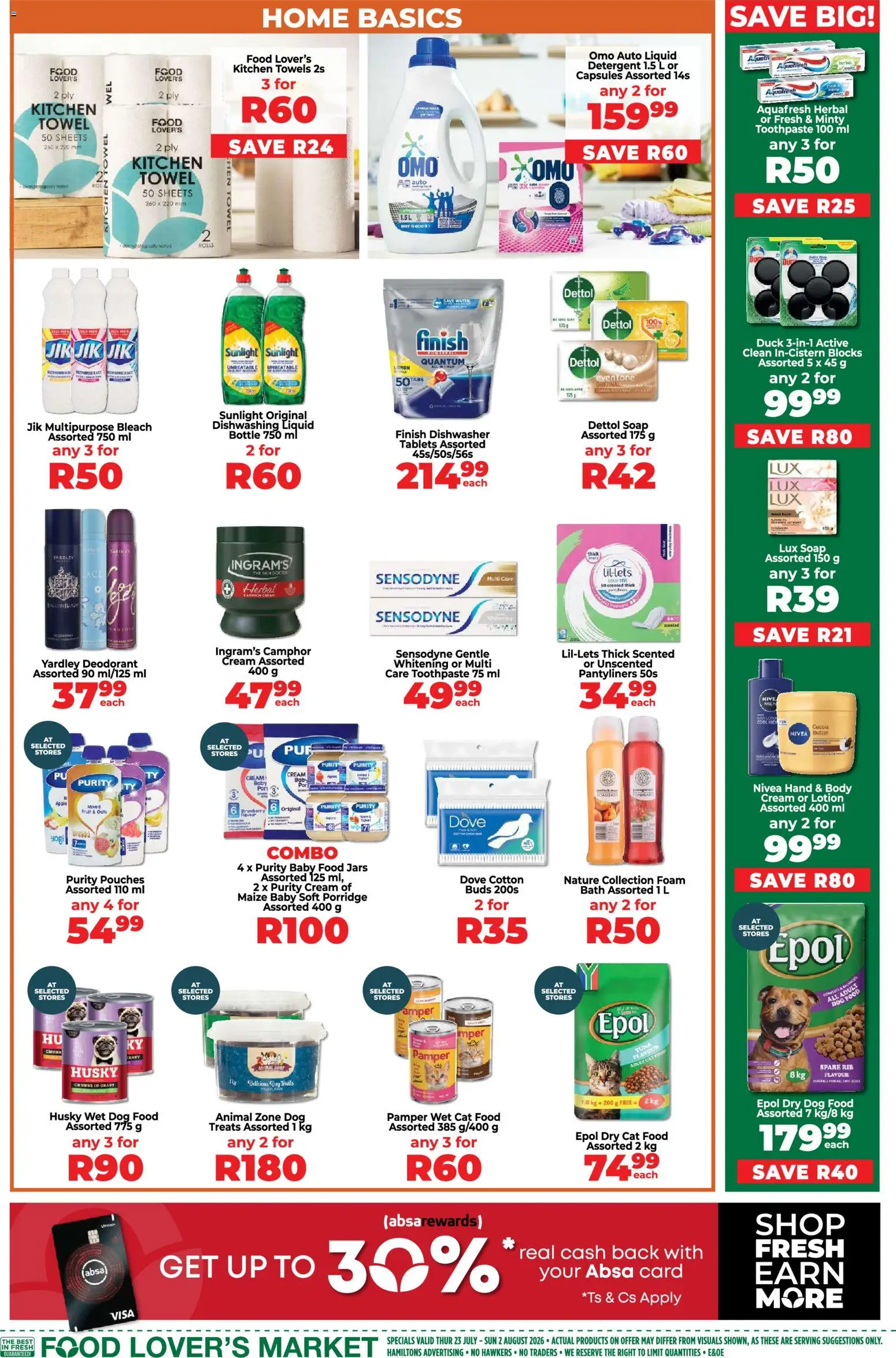 New Food Lover's Market catalogue – valid from 23/07/2026 | Page: 15 | Products: Butter, Deodorant, Detergent, Dog food