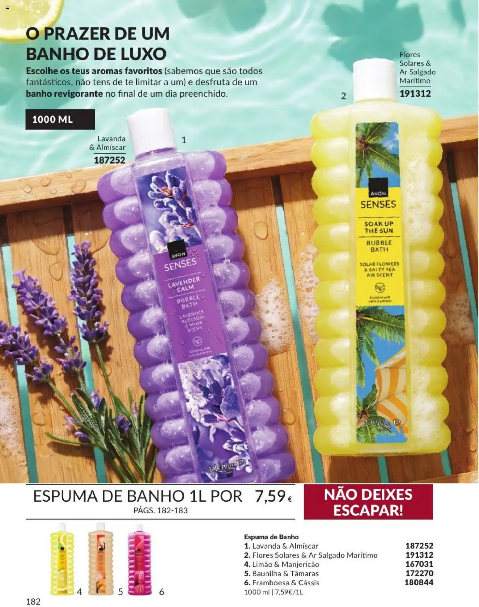 Catálogo Avon Campanha 9 │ válido de 01/09/2026 | Página: 182 | Produtos: Baunilha, Espuma de banho, Banho, Tâmaras