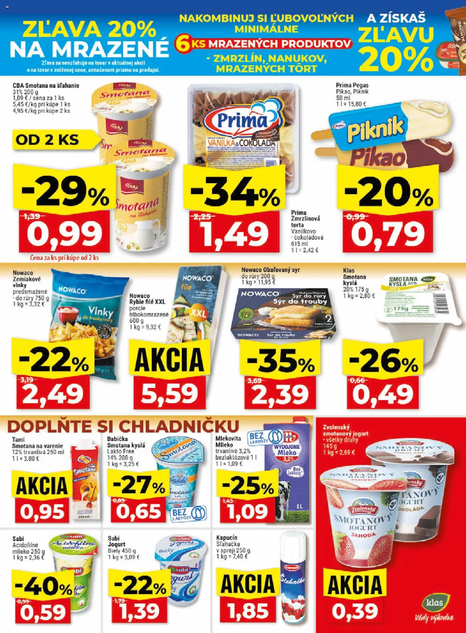 Nové Klas akcie – leták je platný od 15.06.2026 | Strana: 9 | Produkty: Mlieko, Syr, Jogurt, Čokoláda