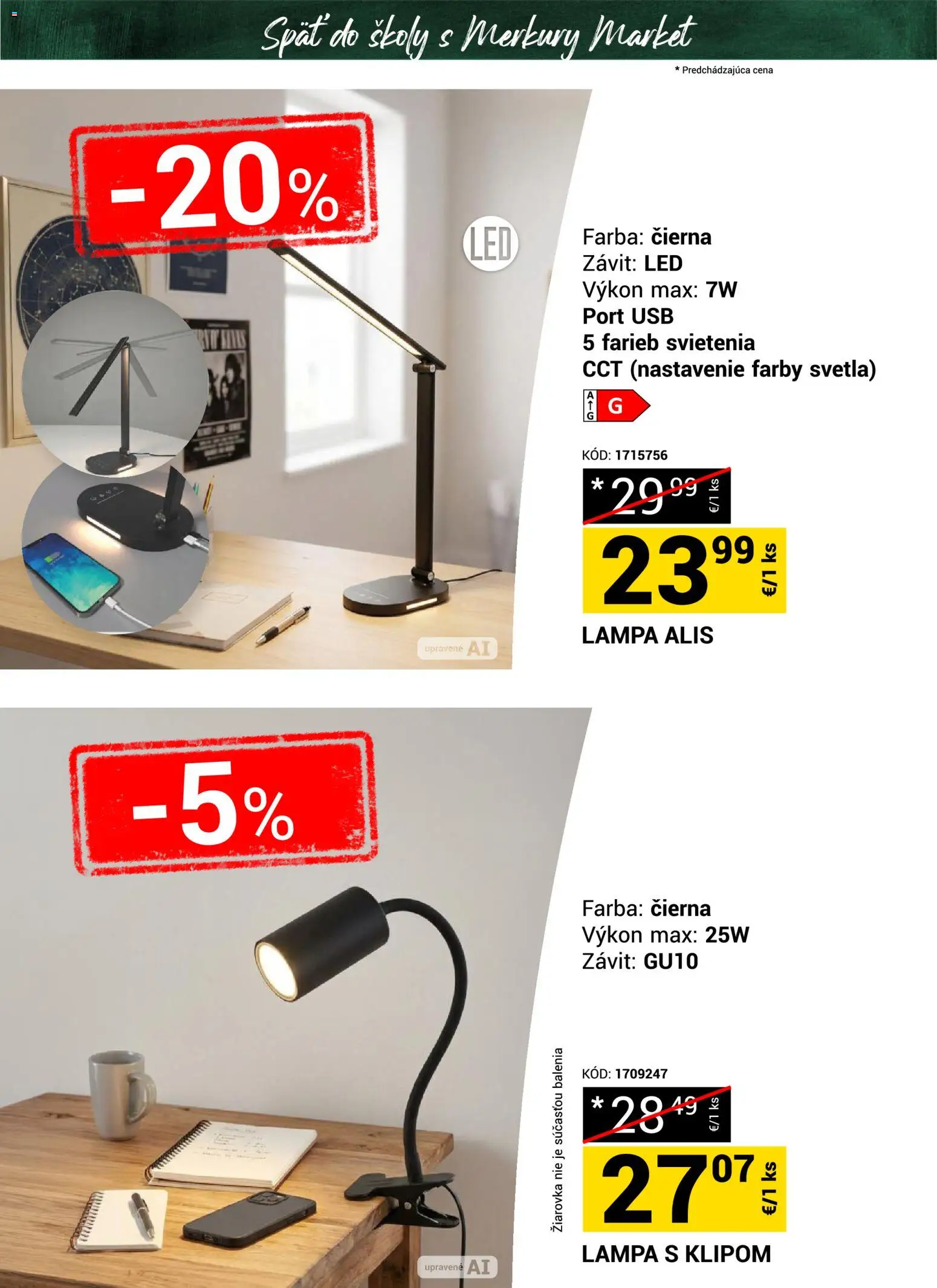 Nové Merkury Market akcie – leták je platný od 22.08.2026 | Strana: 20 | Produkty: Lampa, Žiarovka, Led