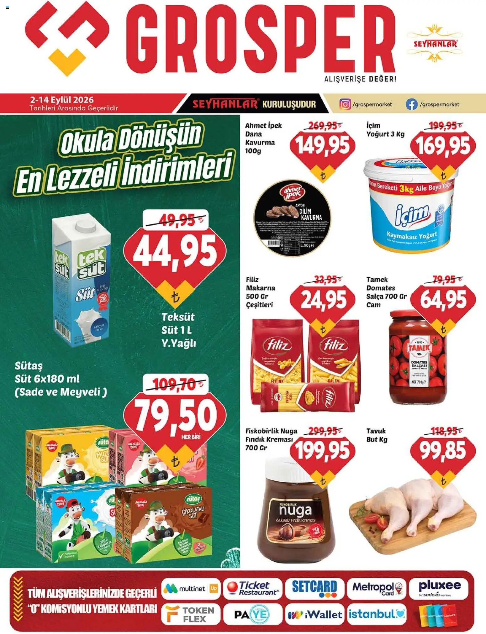 Grosper aktüel ürünler kataloğu yayımlandı! Bu hafta 02 - 14 Eylül 2026 günü Grosper indirimli ürünleri