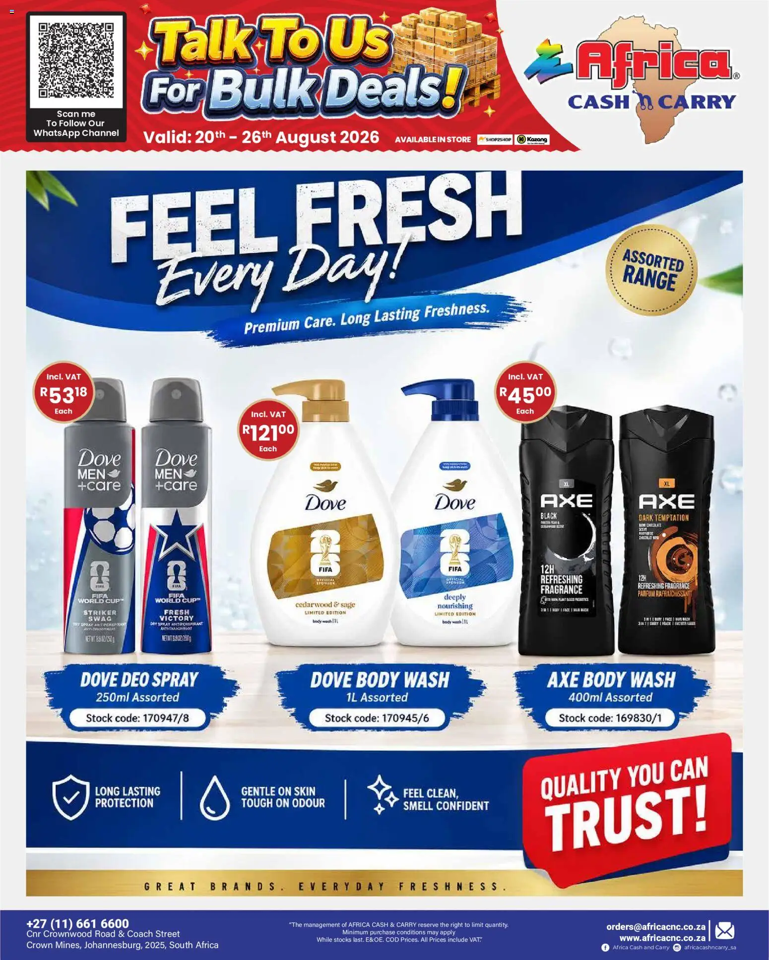 New Africa Cash & Carry catalogue – valid from 20/08/2026 | Page: 6 | Products: Fragrance, Stock, Body wash