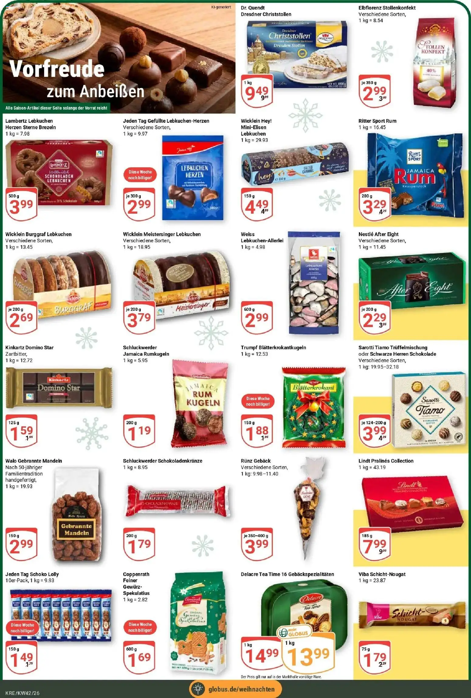 Globus Prospekt Krefeld (ab 12.10.2026) » Angebote online | Seite: 6 | Produkte: Schokolade, Rum, Mandeln, Rumkugeln