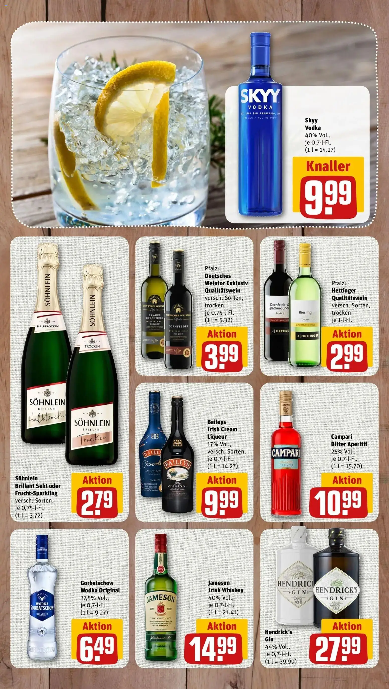 REWE Prospekt ab 31.08.2026 zum Blättern » Angebote | Seite: 8 | Produkte: Sekt, Campari, Wodka gorbatschow, Vodka
