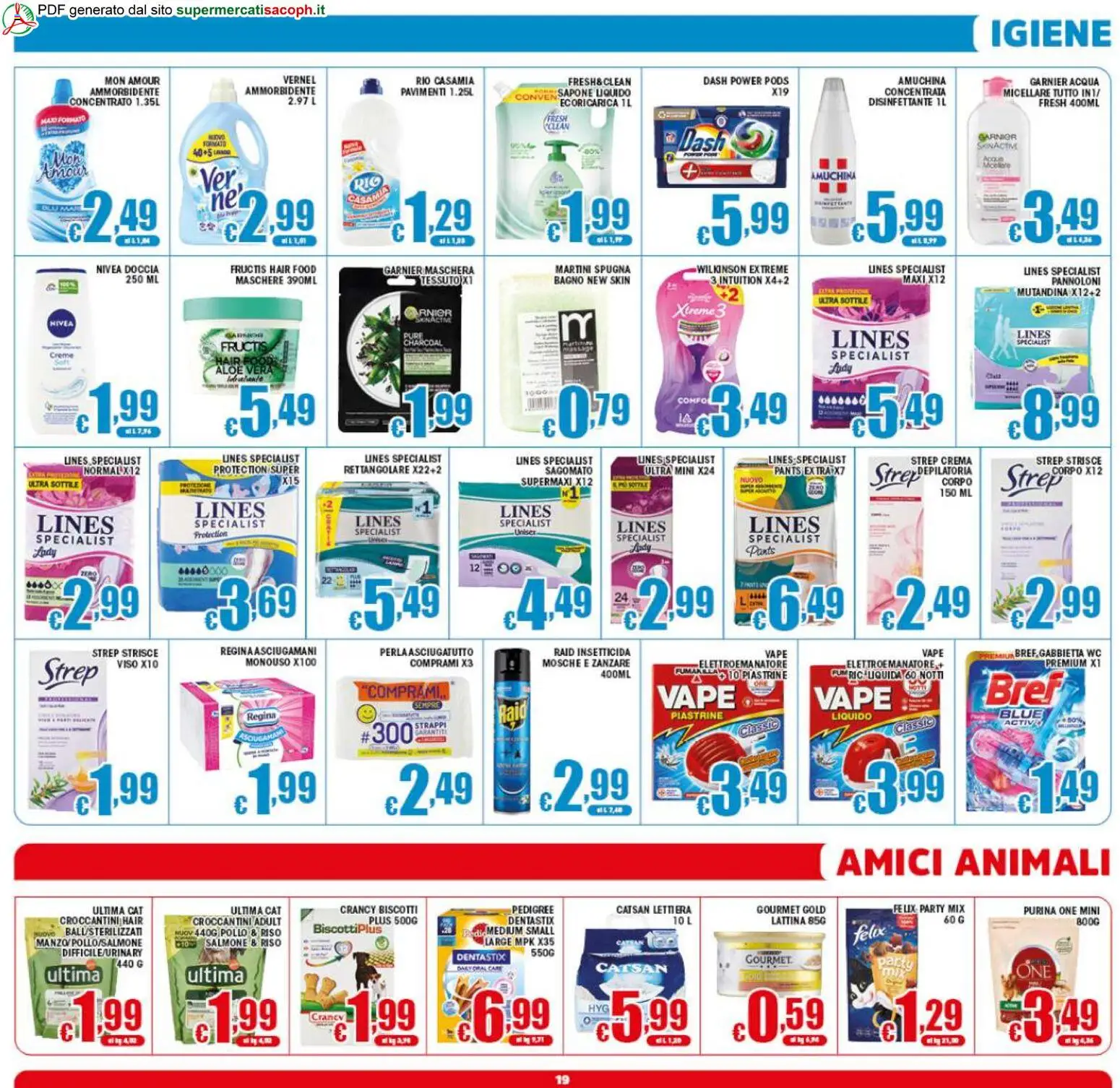 Volantino Sacoph del 10.06.2026 | Pagina: 19 | Prodotti: Crema, Maschera, Manzo, Insetticida
