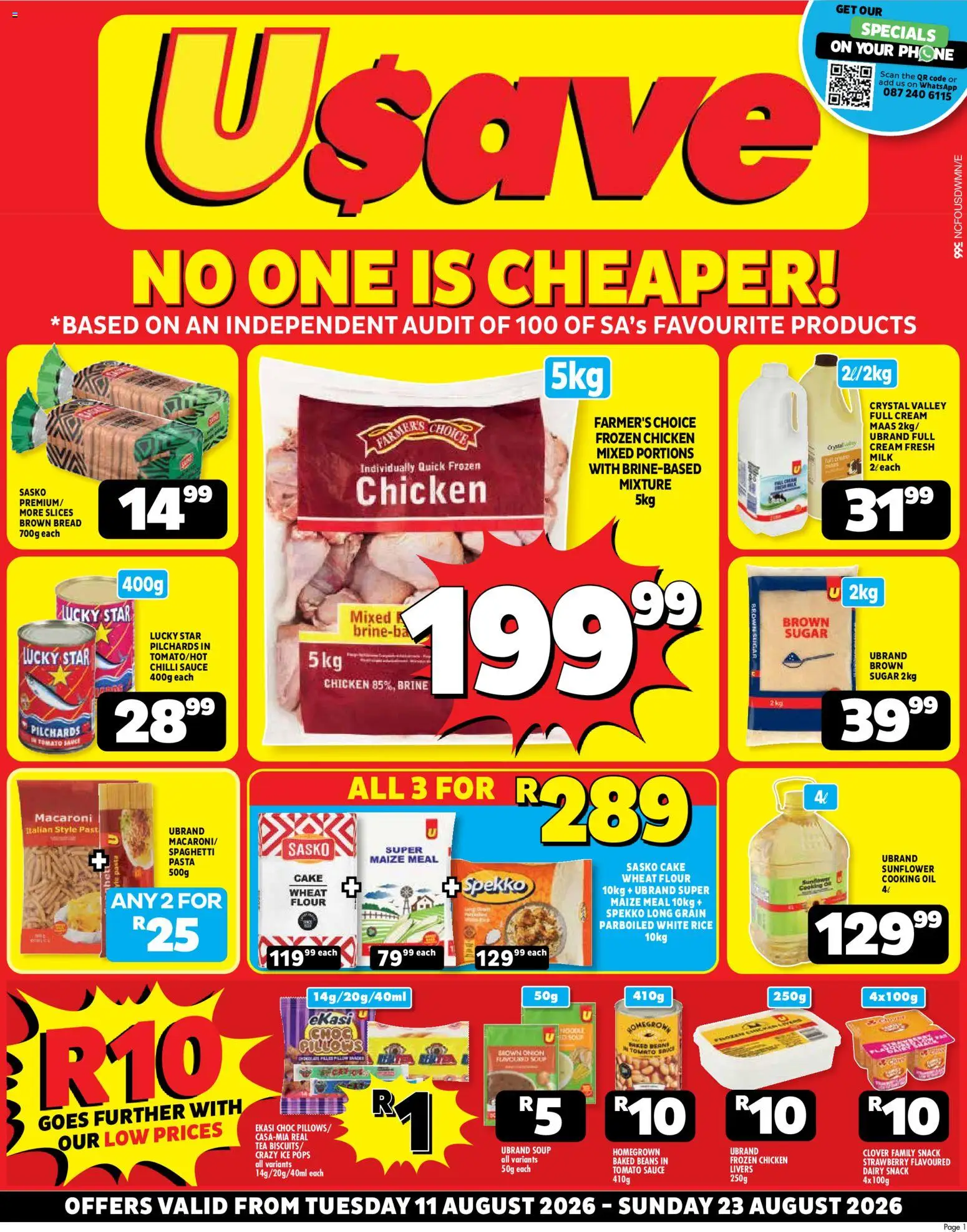 New Usave catalogue – valid from 11/08/2026 | Page: 1 | Products: Chicken, Cream, Soup, Sauce