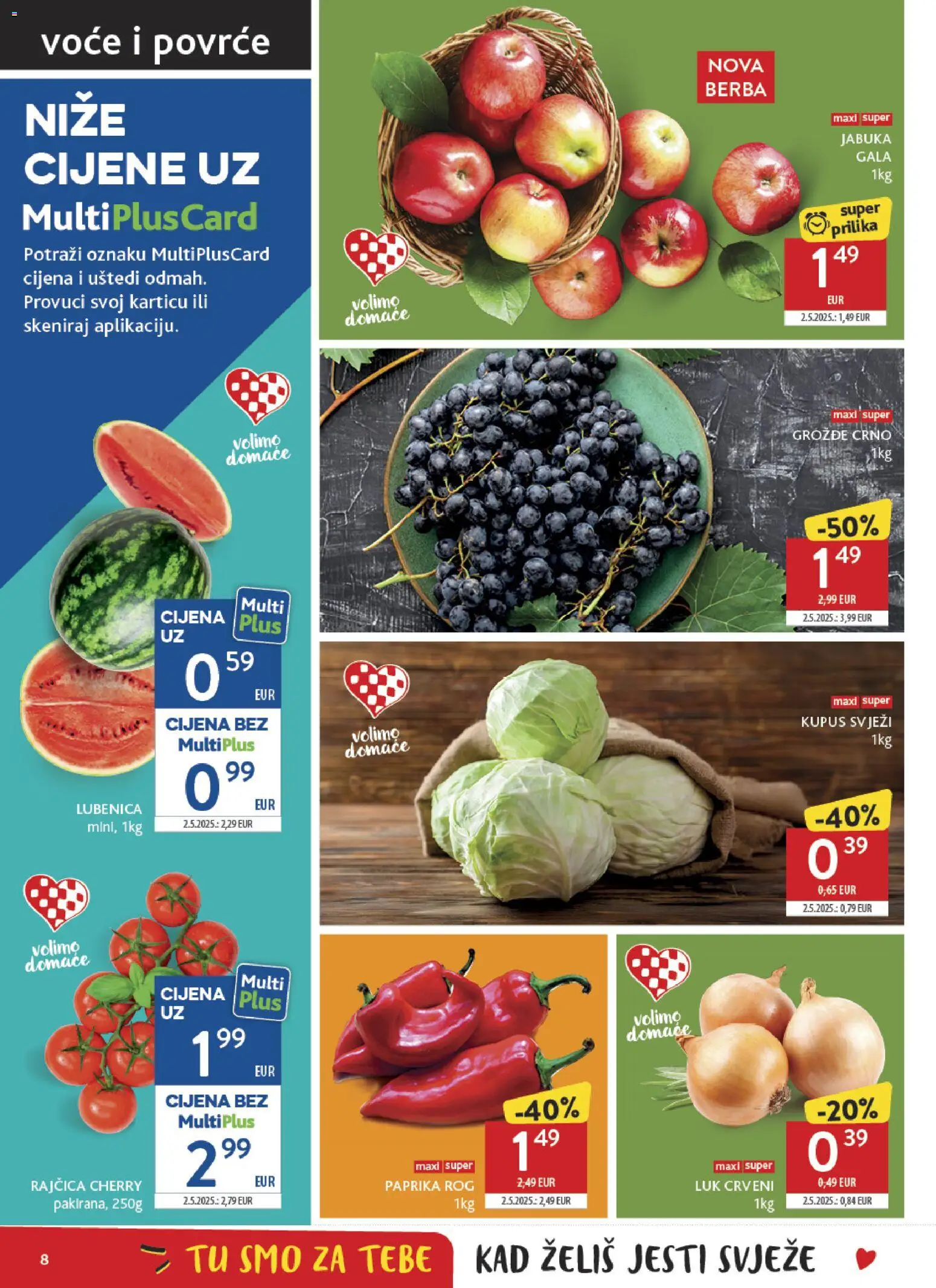 Konzum katalog | vrijedi od 04.08.2026 | Stranica: 8 | Proizvodi: Luk, Povrće, Voće, Rajčica