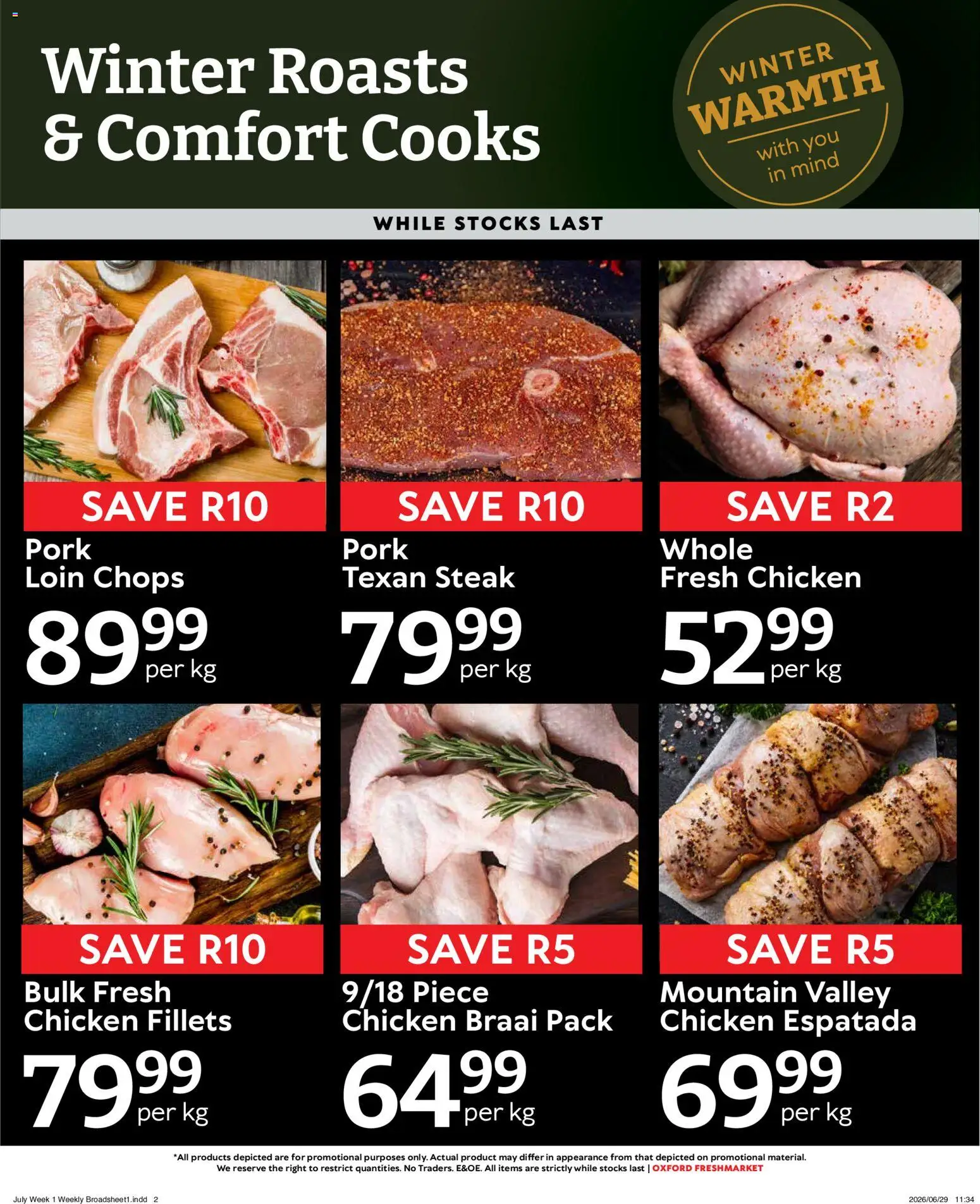 New Oxford Freshmarket catalogue – valid from 01/07/2026 | Page: 2 | Products: Steak, Chicken, Pork