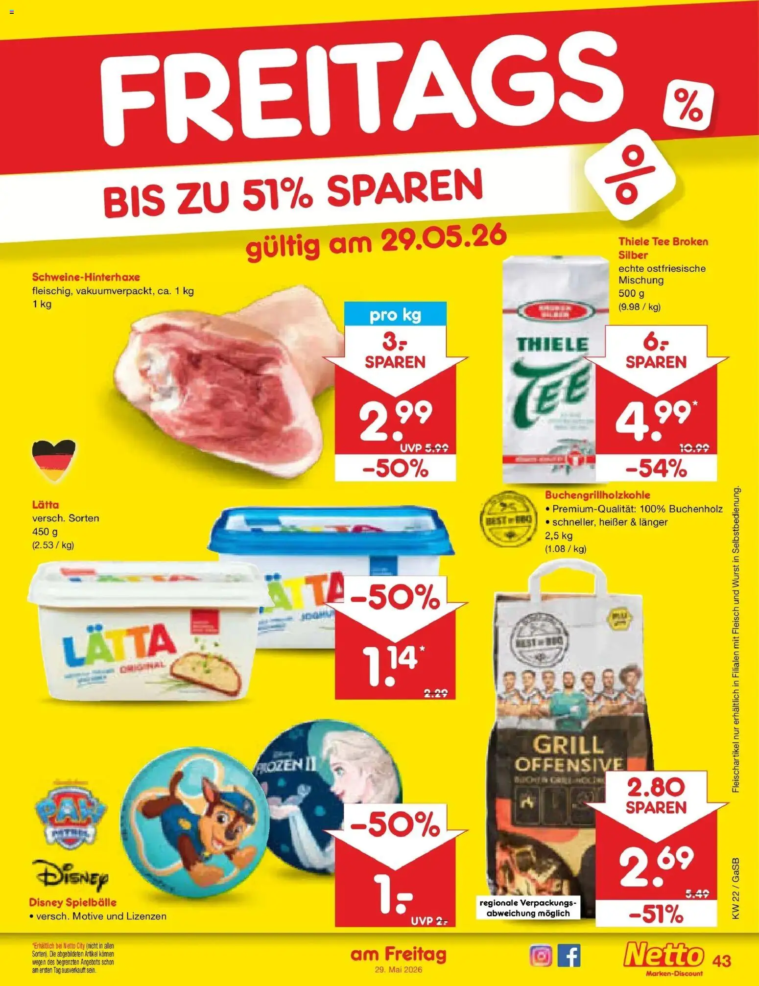 Netto Marken-Discount Prospekt Bremen-Lesum – gültig ab 26.05.2026 | Seite: 51 | Produkte: Grill, Wurst, Lätta, Tee
