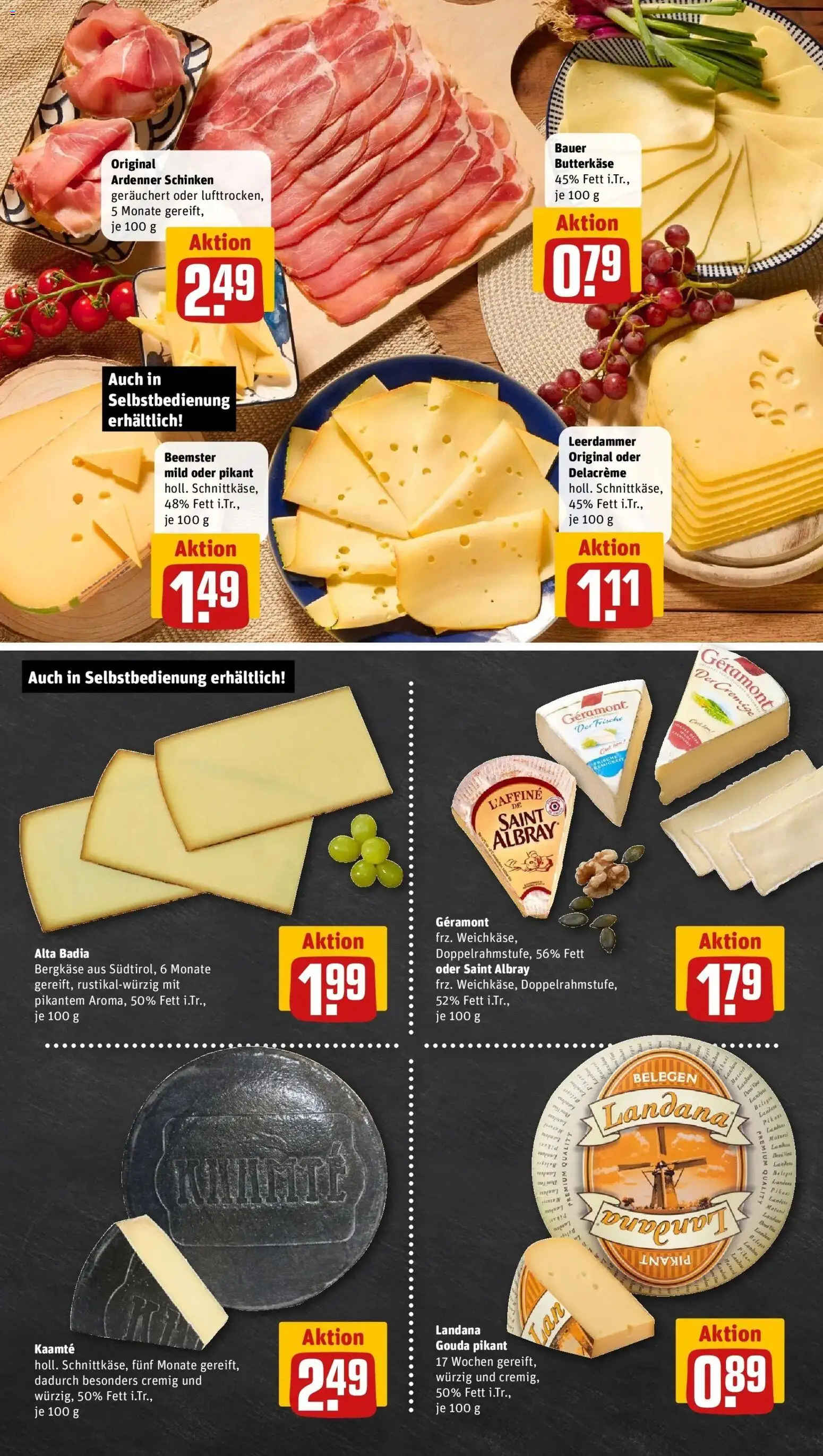 Rewe Prospekt Bottrop – gültig ab 27.07.2026 | Seite: 9 | Produkte: Geramont, Gouda, Leerdammer, Schinken