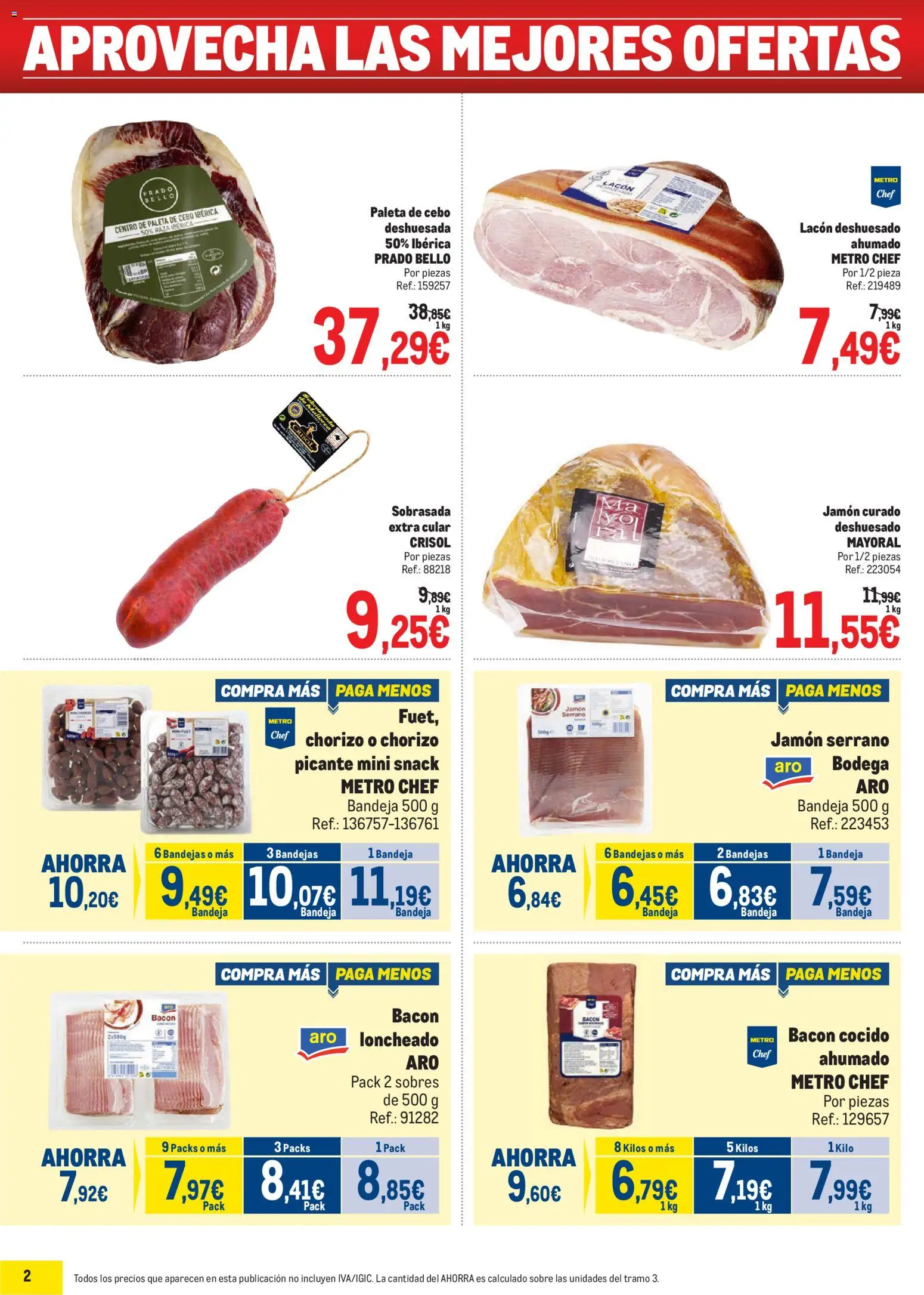 Makro Precios Cataluña │ válido desde el 04.05.2026 | Página: 2 | Productos: Jamón serrano, Bandeja, Sobrasada, Loncheado
