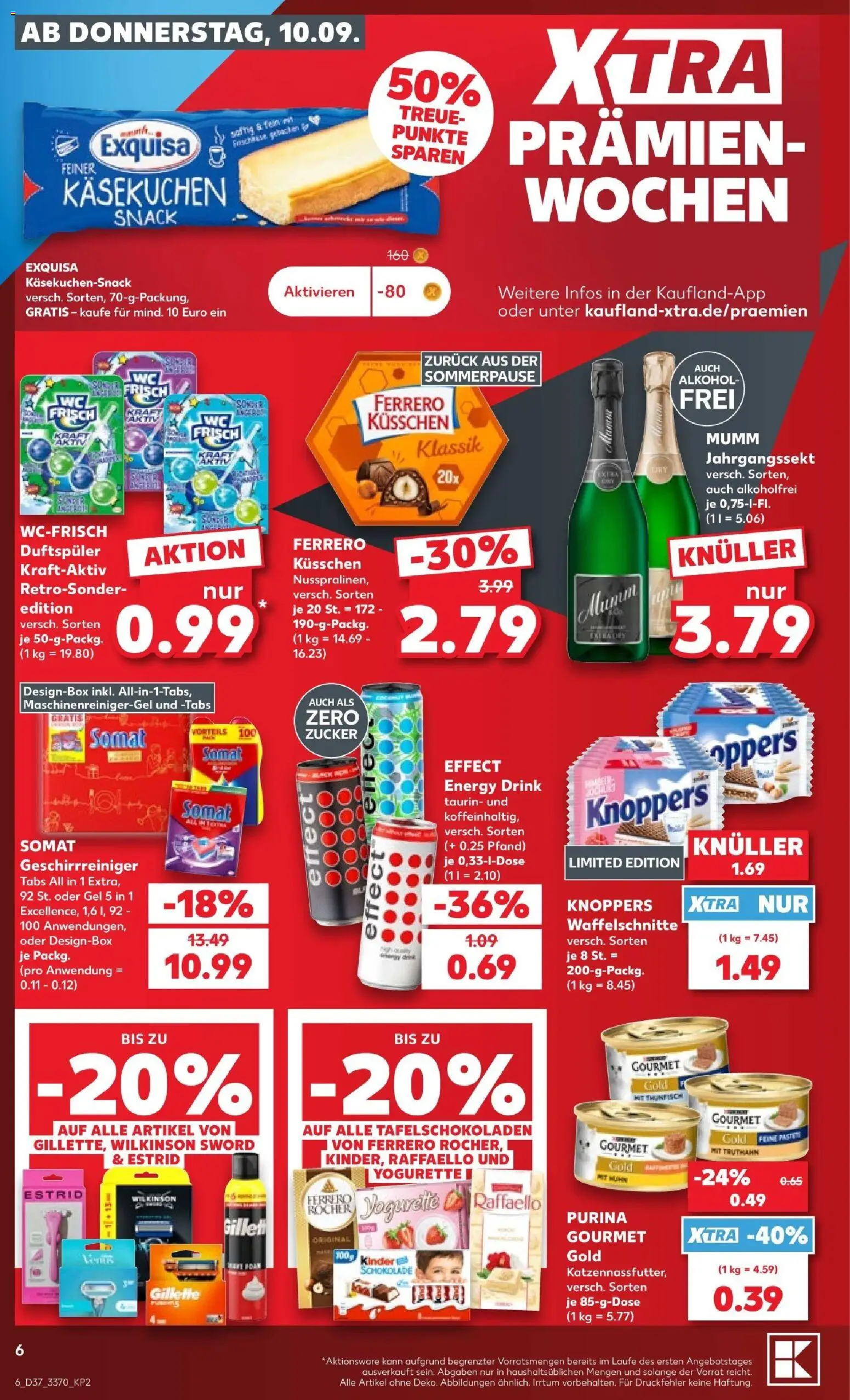 Kaufland Prospekt Jena – gültig ab 10.09.2026 | Seite: 6 | Produkte: Schokolade, Exquisa, Zucker, Frischkase