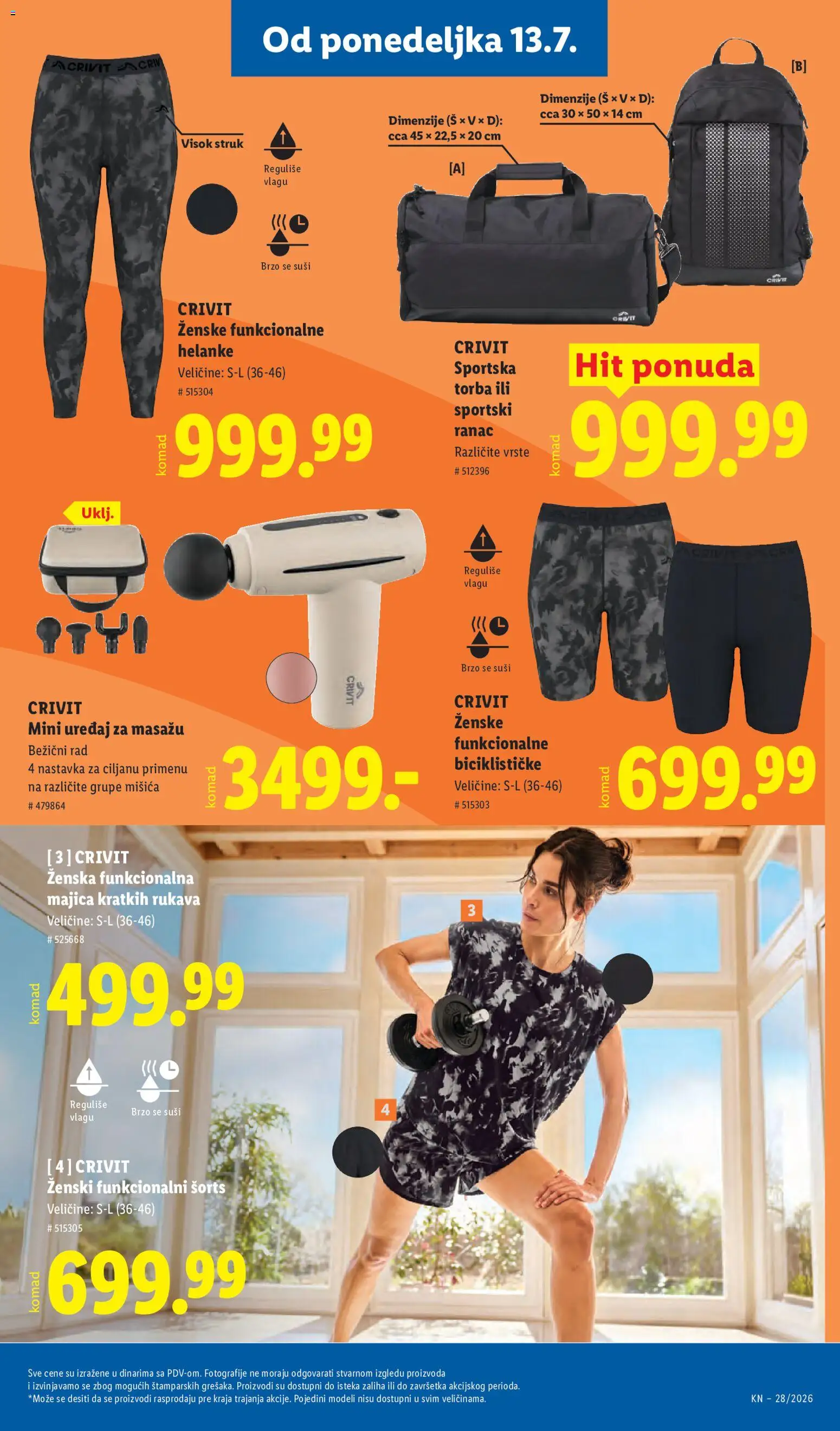 Lidl katalog - važi od 09.07.2026 | Strana: 85 | Proizvode: Ranac, Majica kratkih rukava, Torba, Helanke