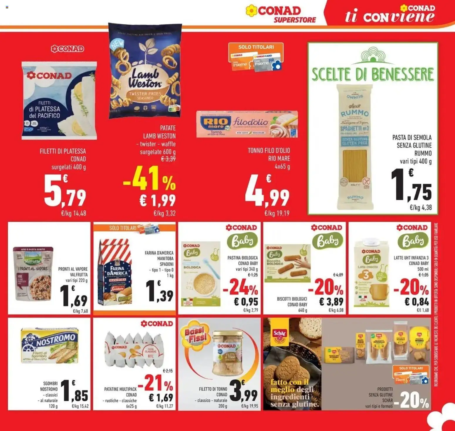 Volantino Conad dal 09/09/2026 > Anteprima | Pagina: 23 | Prodotti: Senza glutine, Patate, Pasta, Sgombro