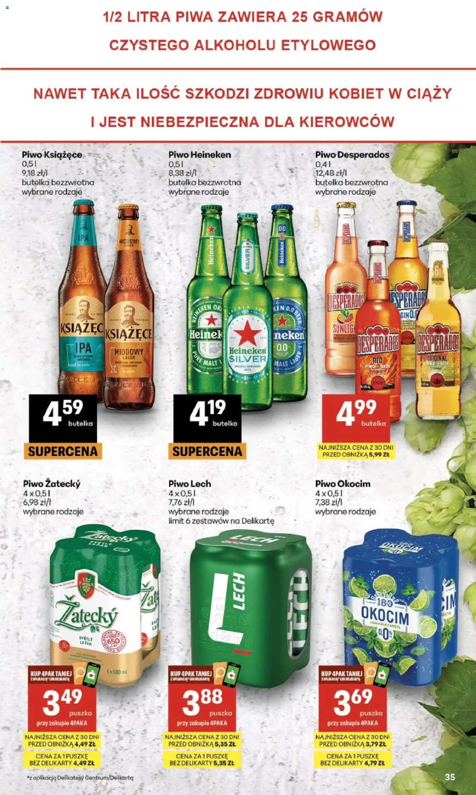 Delikatesy Centrum gazetka od 03.09.2026 | Strona: 35 | Produkty: Piwo książęce, Delikatesy, Desperados, Heineken