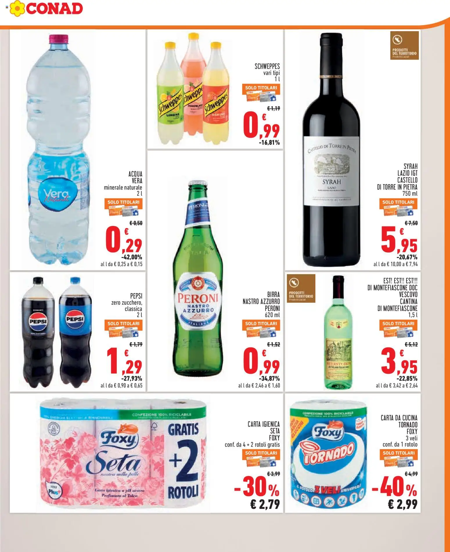Volantino Conad del 10.06.2026 | Pagina: 7 | Prodotti: Carta igienica, Pompelmo, Acqua, Limone