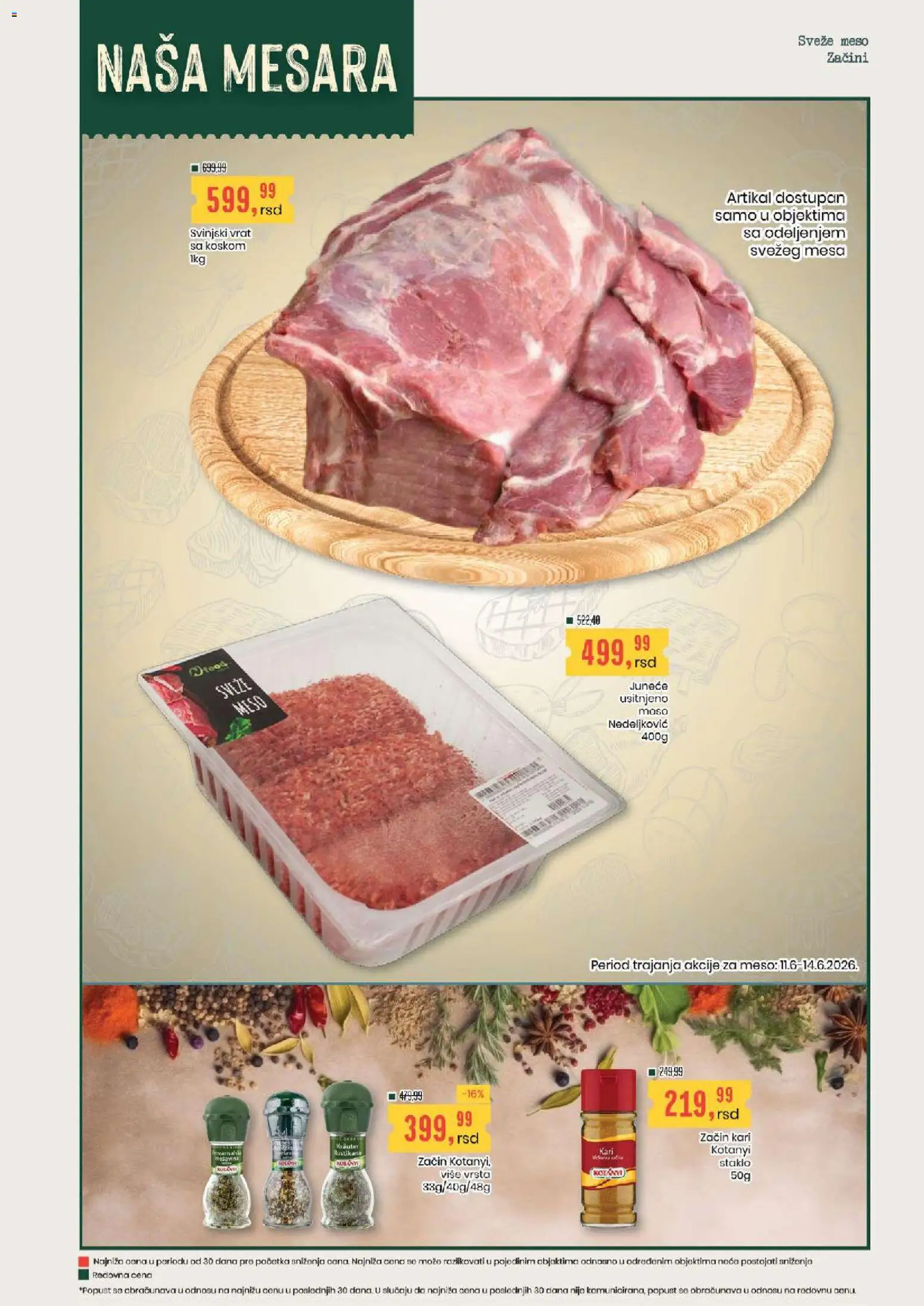 Aroma Market katalog - važi od 11.06.2026 | Strana: 3 | Proizvode: Juneće meso, Svinjski vrat